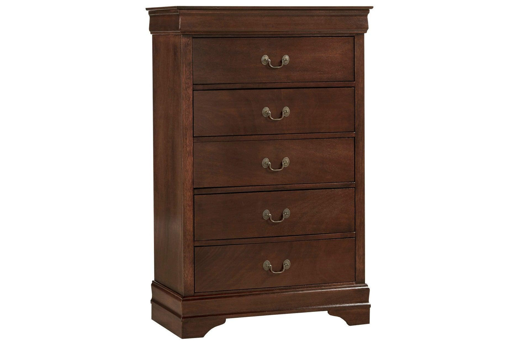 Mayville Burnished Brown Cherry Modern Traditional Solid Wood Panel Bedroom Set - Ella Furniture