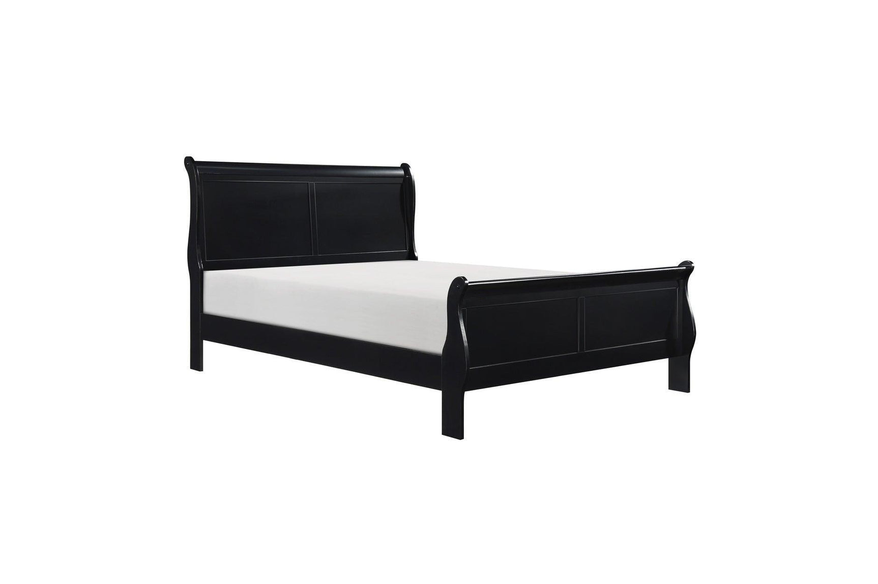 Mayville Black Modern Traditional Solid Wood Sleigh Bedroom Set - Ella Furniture