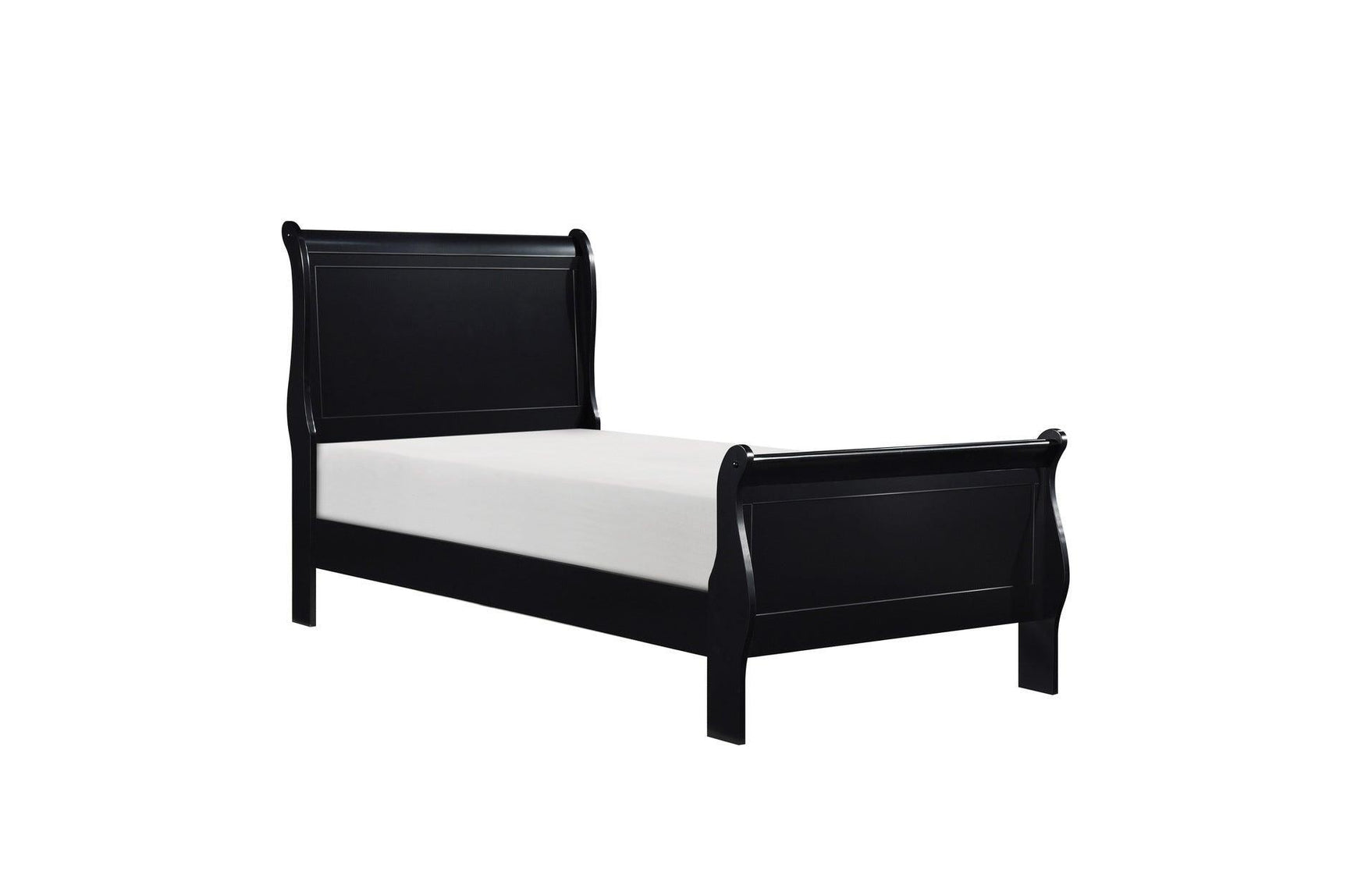 Mayville Black Modern Traditional Solid Wood Sleigh Bedroom Set - Ella Furniture