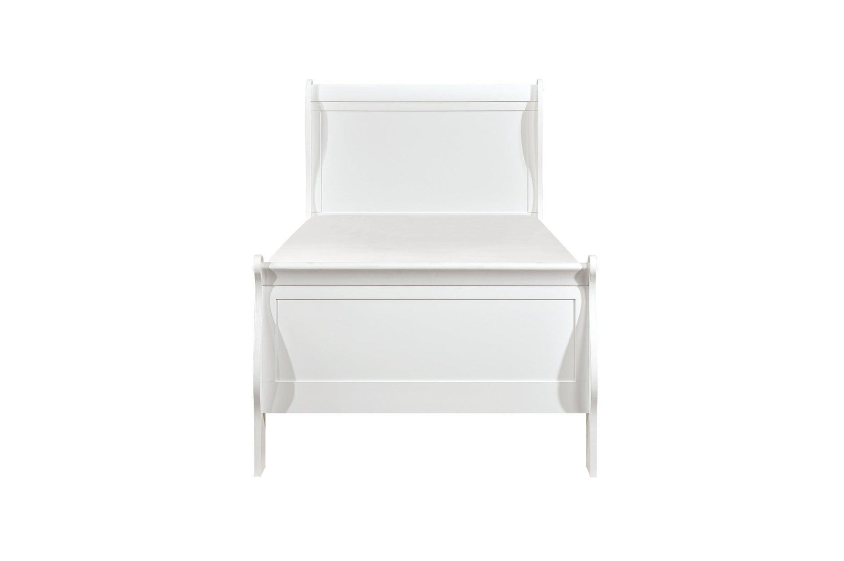 Mayville White Modern Traditional Okume Veneer Engineered Wood Sleigh Bedroom Set - Ella Furniture
