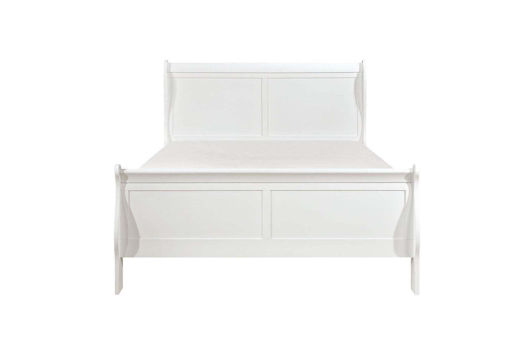Mayville White Modern Traditional Solid Wood Panel Bedroom Set - Ella Furniture
