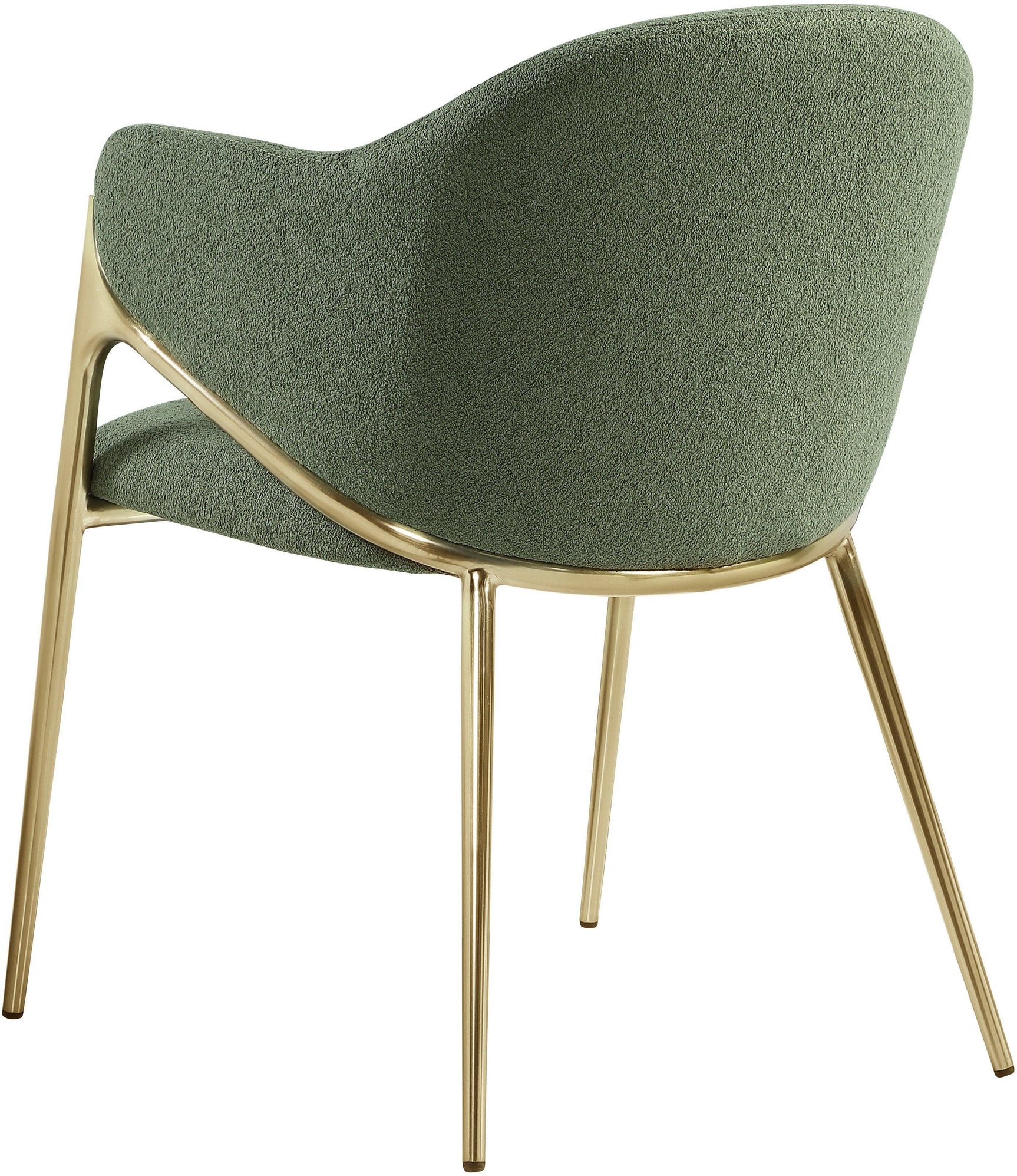 Nial Green Boucle Fabric Dining Chair - Ella Furniture