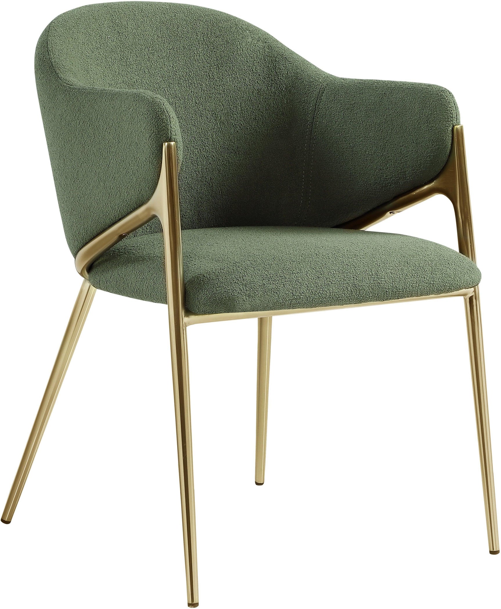 Nial Green Boucle Fabric Dining Chair - Ella Furniture