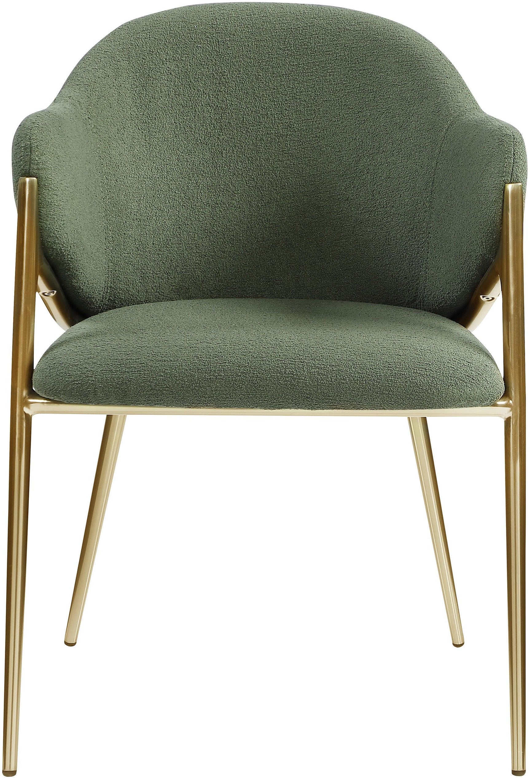 Nial Green Boucle Fabric Dining Chair - Ella Furniture