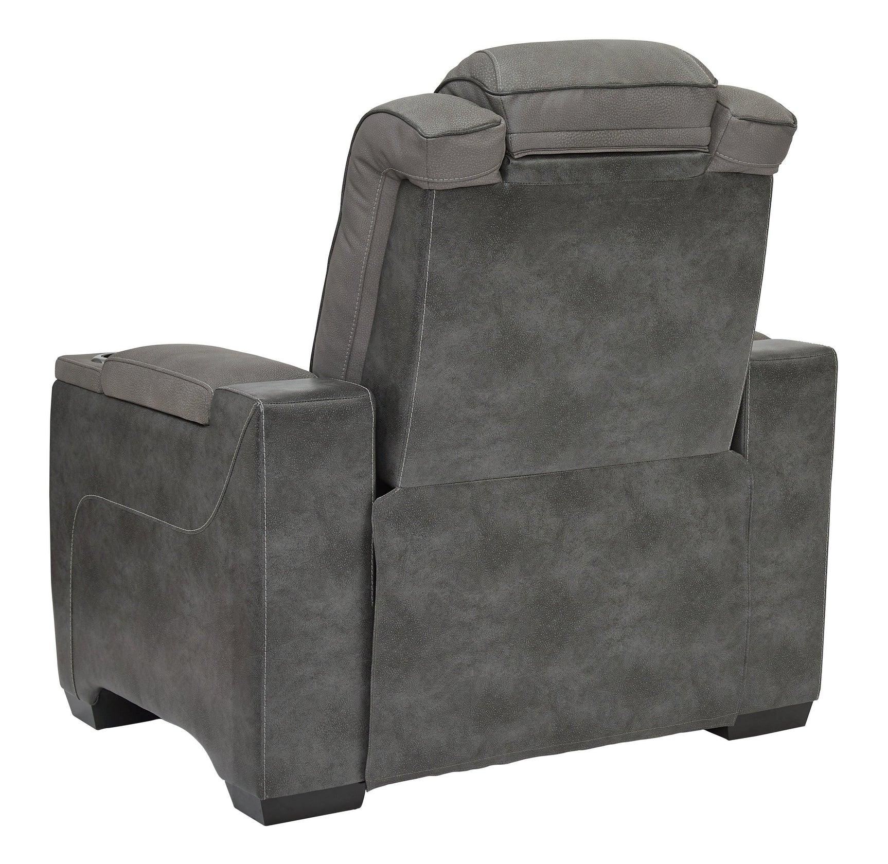 Next-gen Durapella Slate Faux Leather Power Recliner - Ella Furniture