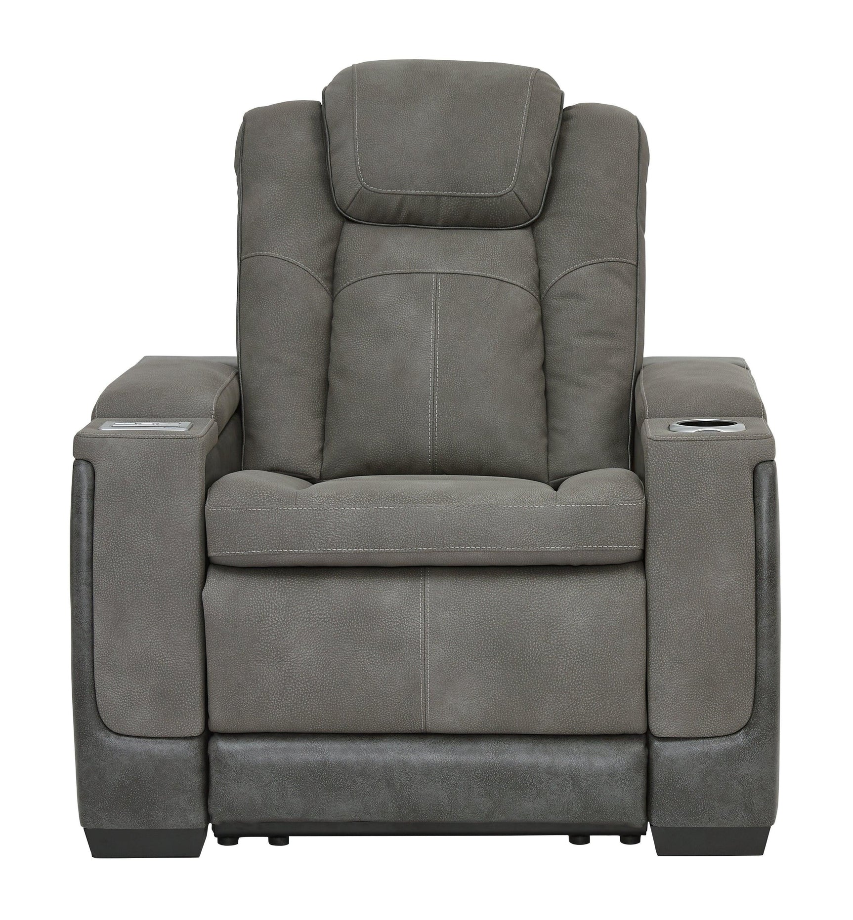 Next-gen Durapella Slate Faux Leather Power Recliner - Ella Furniture