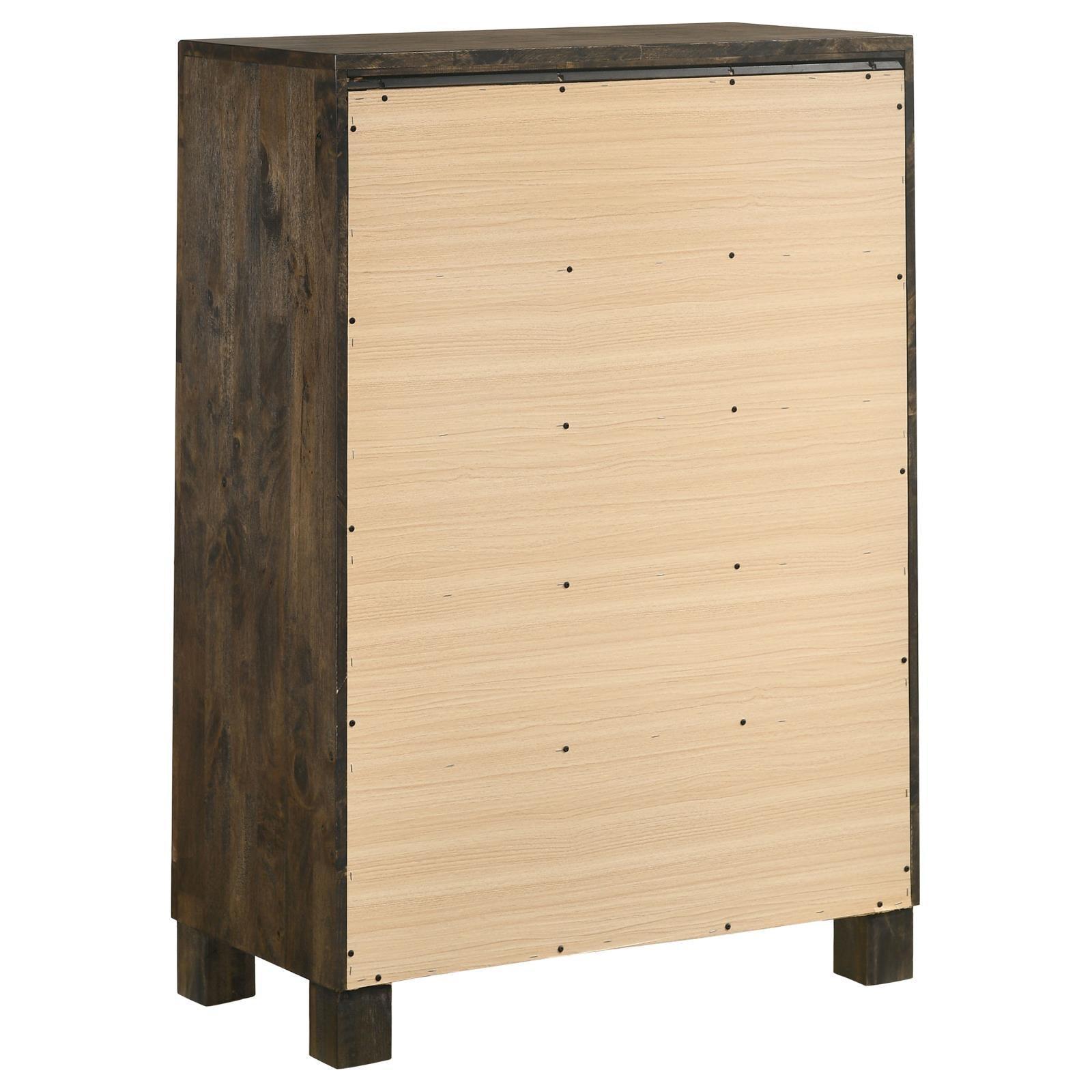 Woodmont 5-Drawer Chest Rustic Golden Brown - Ella Furniture