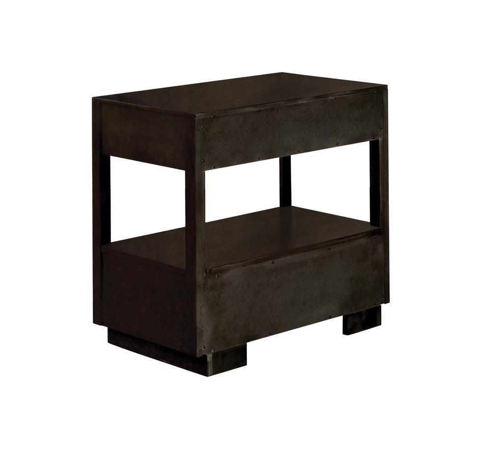 Durango 2-Drawer Nightstand Smoked Peppercorn - Ella Furniture