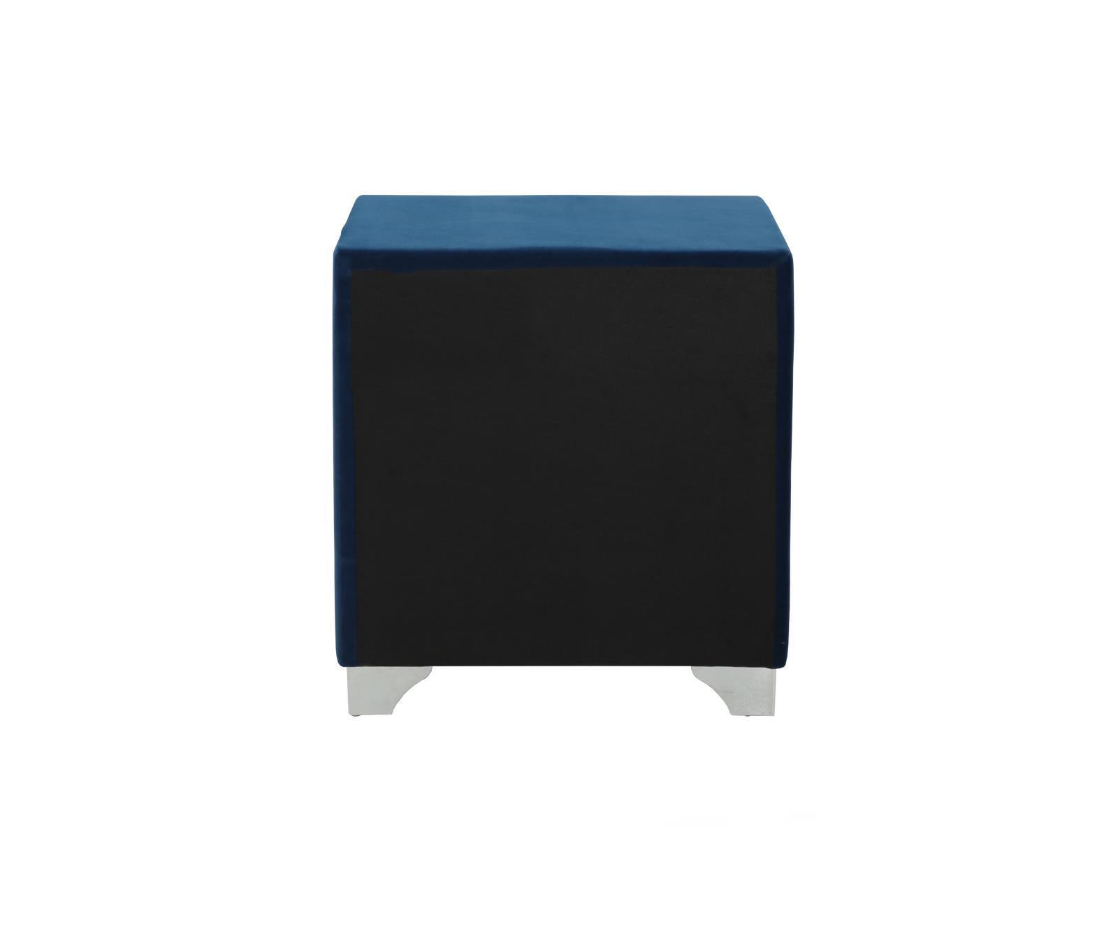 Melody 2-Drawer Upholstered Nightstand Pacific Blue - Ella Furniture