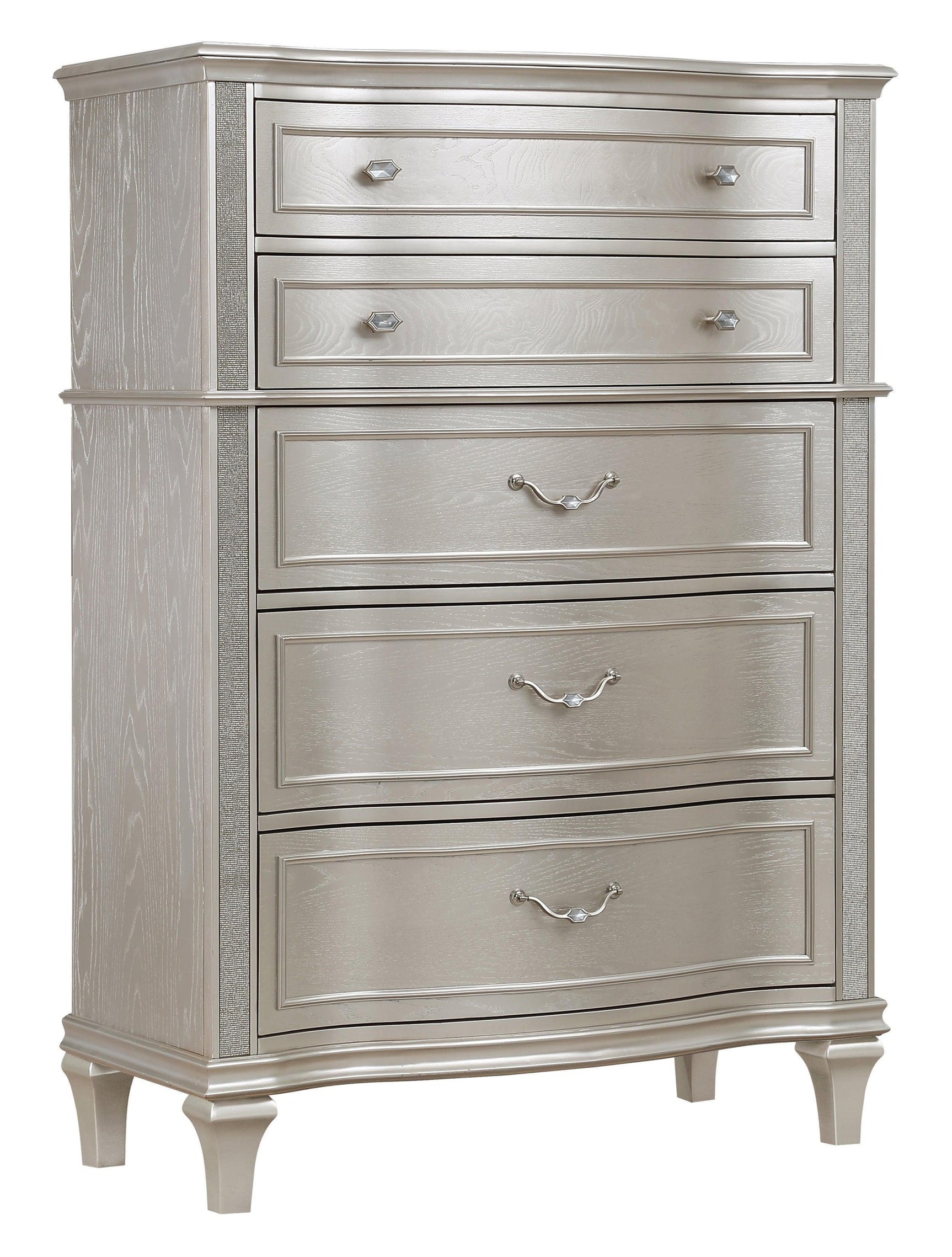 Evangeline 3-Drawer Nightstand Silver Oak - Ella Furniture