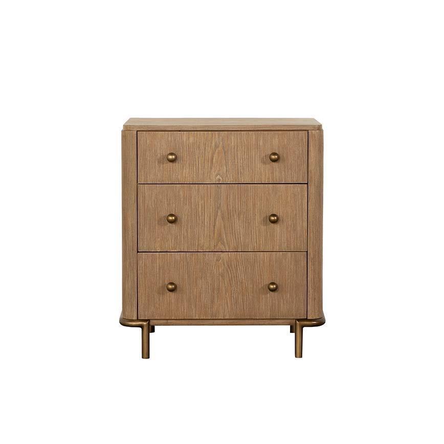 Arini 3-Drawer Nightstand With Dual Usb Ports Sand Wash - Ella Furniture