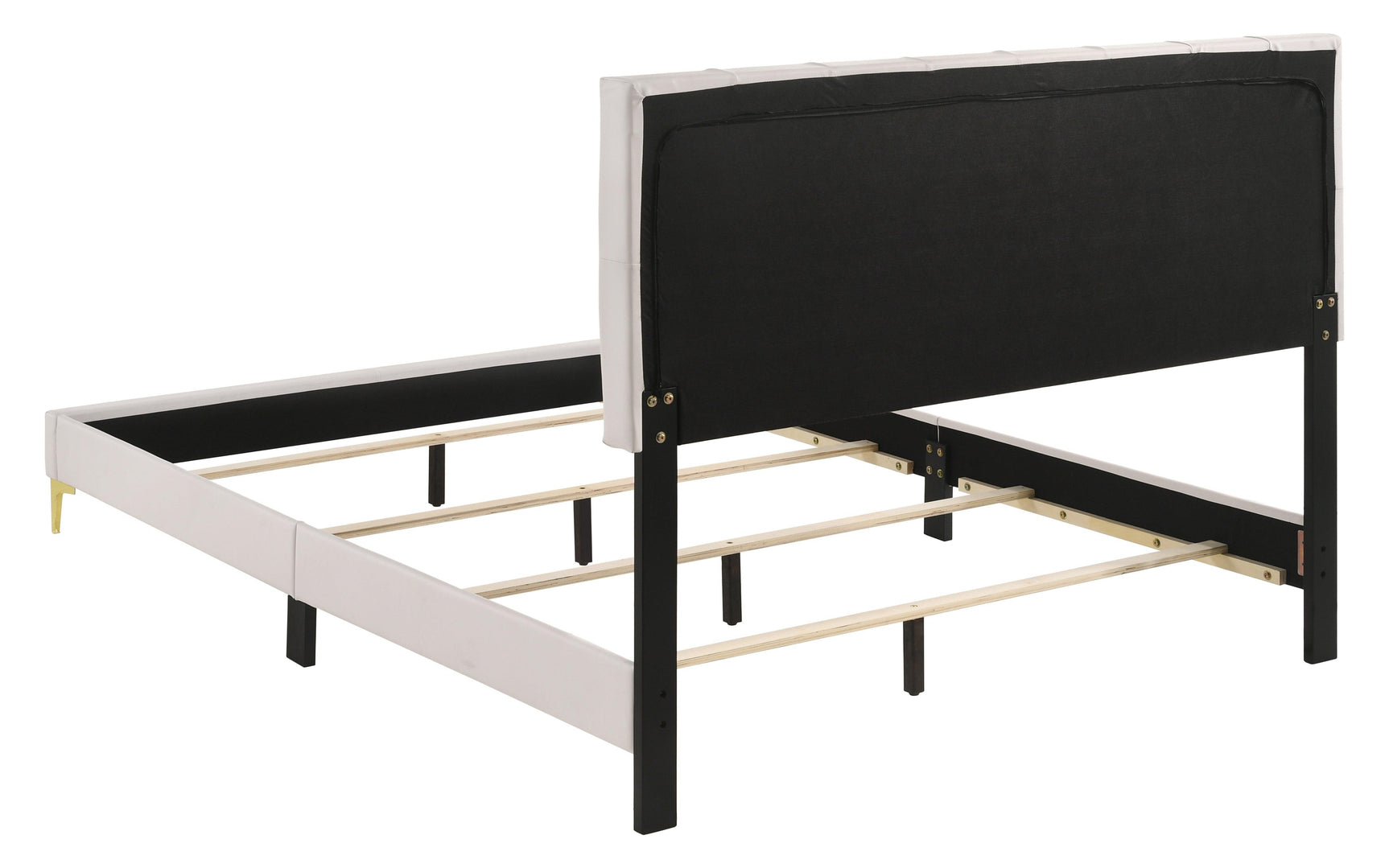 Kendall Tufted Upholstered Panel Eastern King Bed White - Ella Furniture