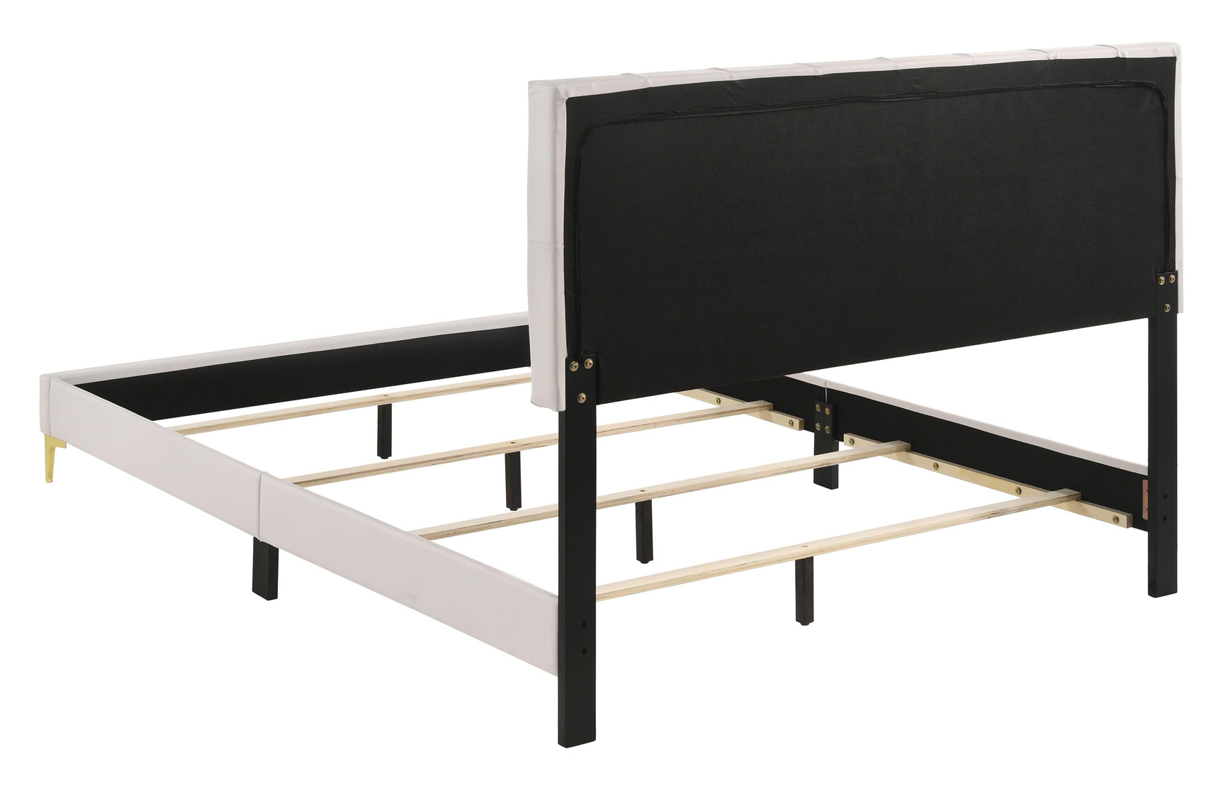 Kendall Tufted Upholstered Panel Queen Bed White - Ella Furniture