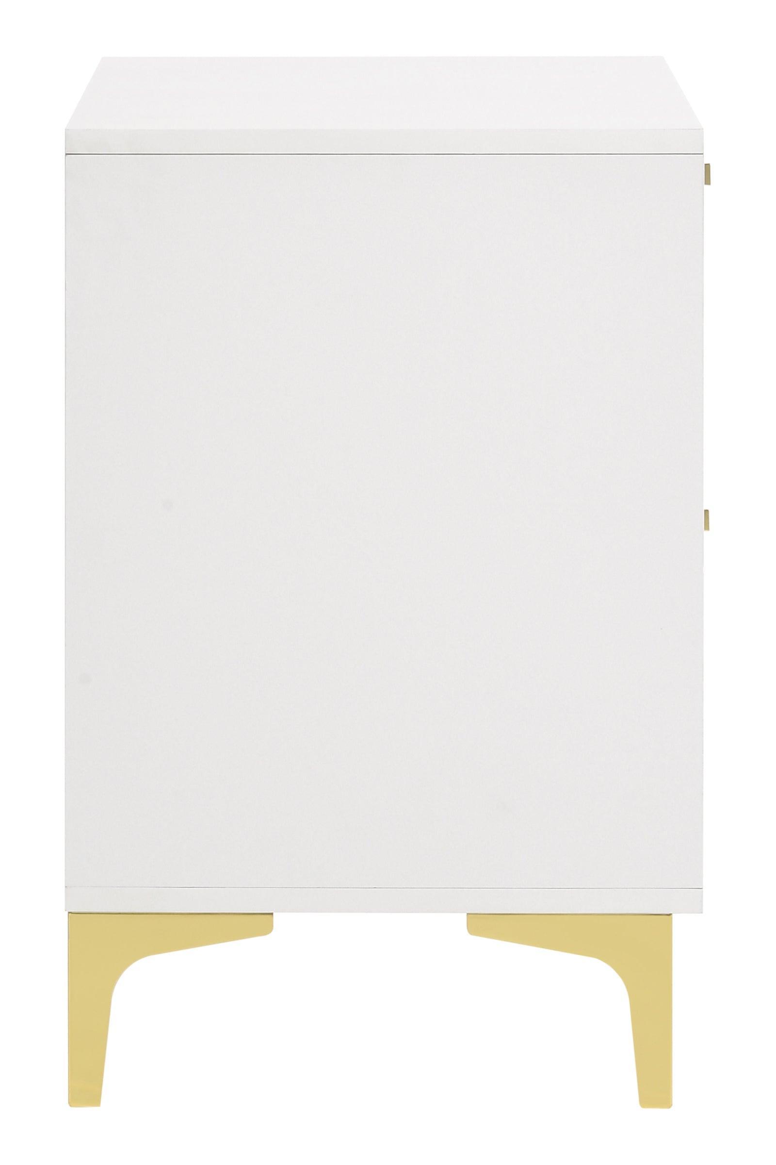 Kendall 2-Drawer Nightstand White - Ella Furniture