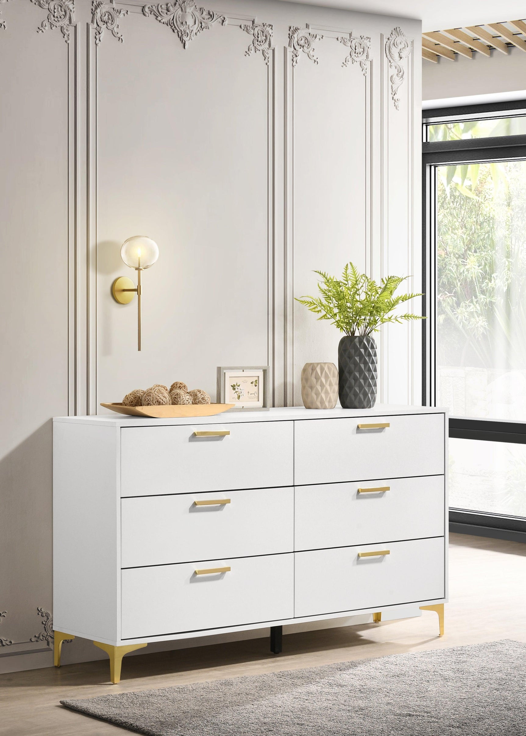 Kendall 6-Drawer Dresser White - Ella Furniture