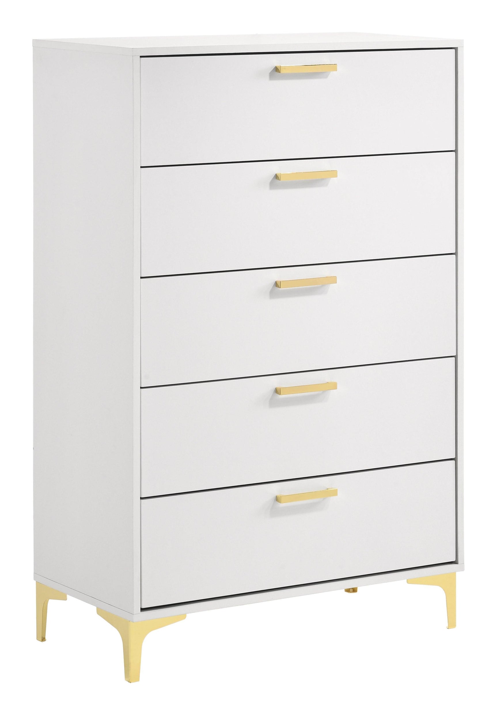 Kendall 5-Drawer Chest White - Ella Furniture