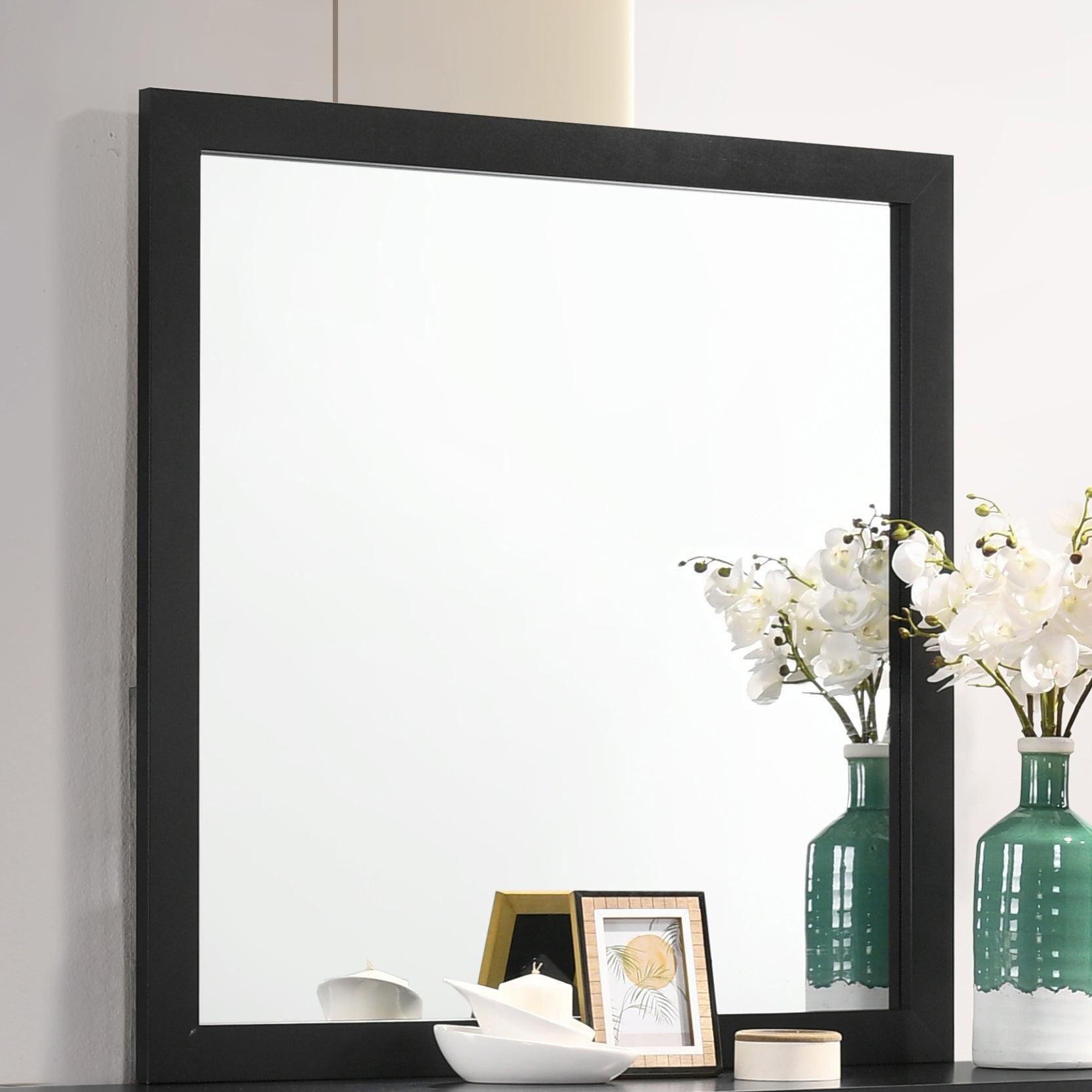 Kendall Square Dresser Mirror Black - Ella Furniture
