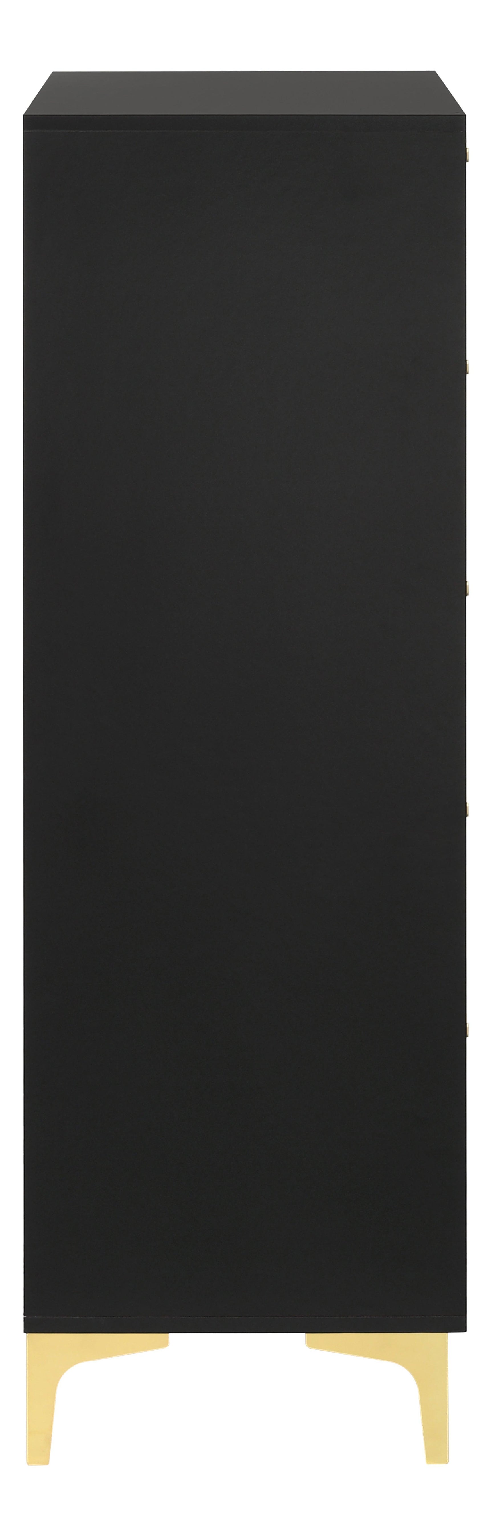 Kendall 5-Drawer Chest Black And Gold - Ella Furniture