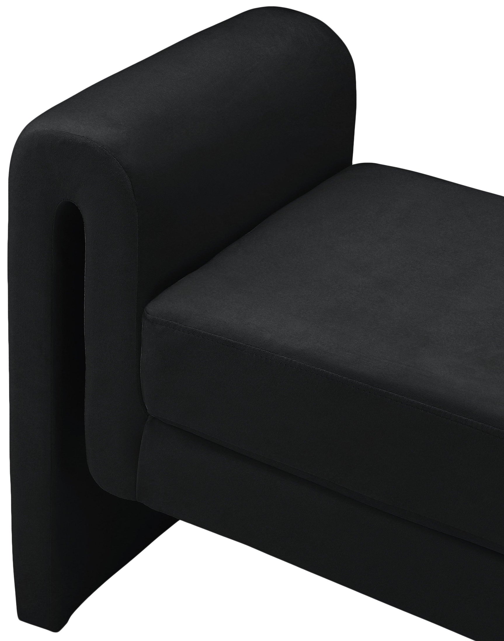 Sloan Black Velvet 31.5" Bench - Ella Furniture