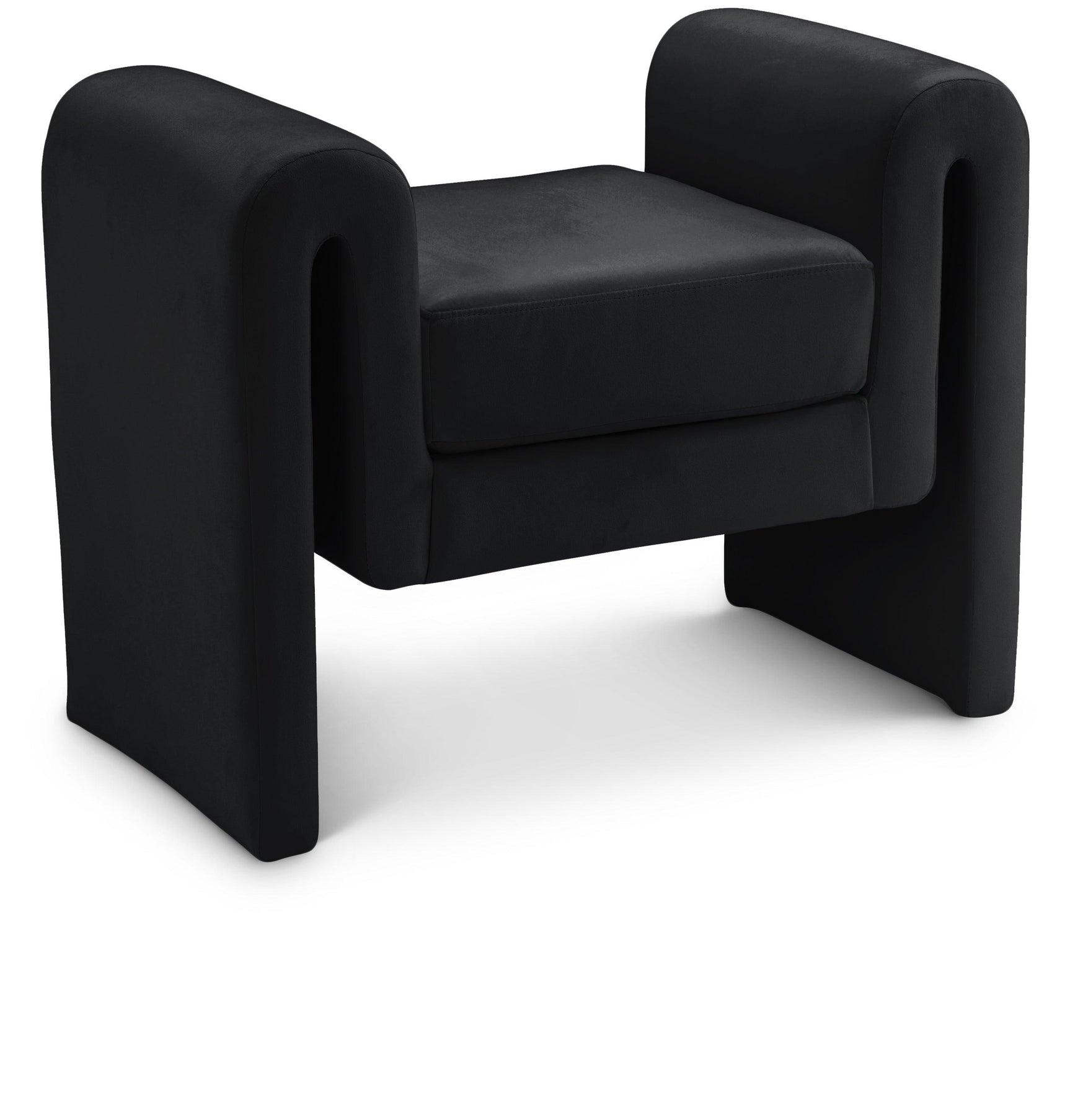 Sloan Black Velvet 31.5" Bench - Ella Furniture