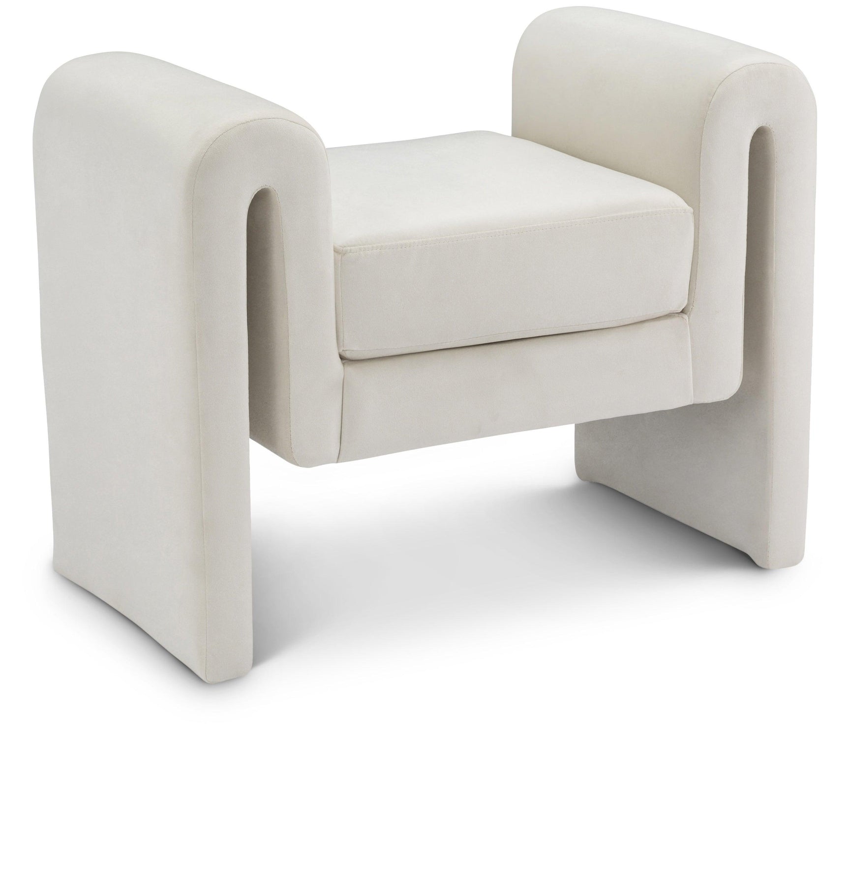 Sloan Cream Velvet 31.5" Bench - Ella Furniture