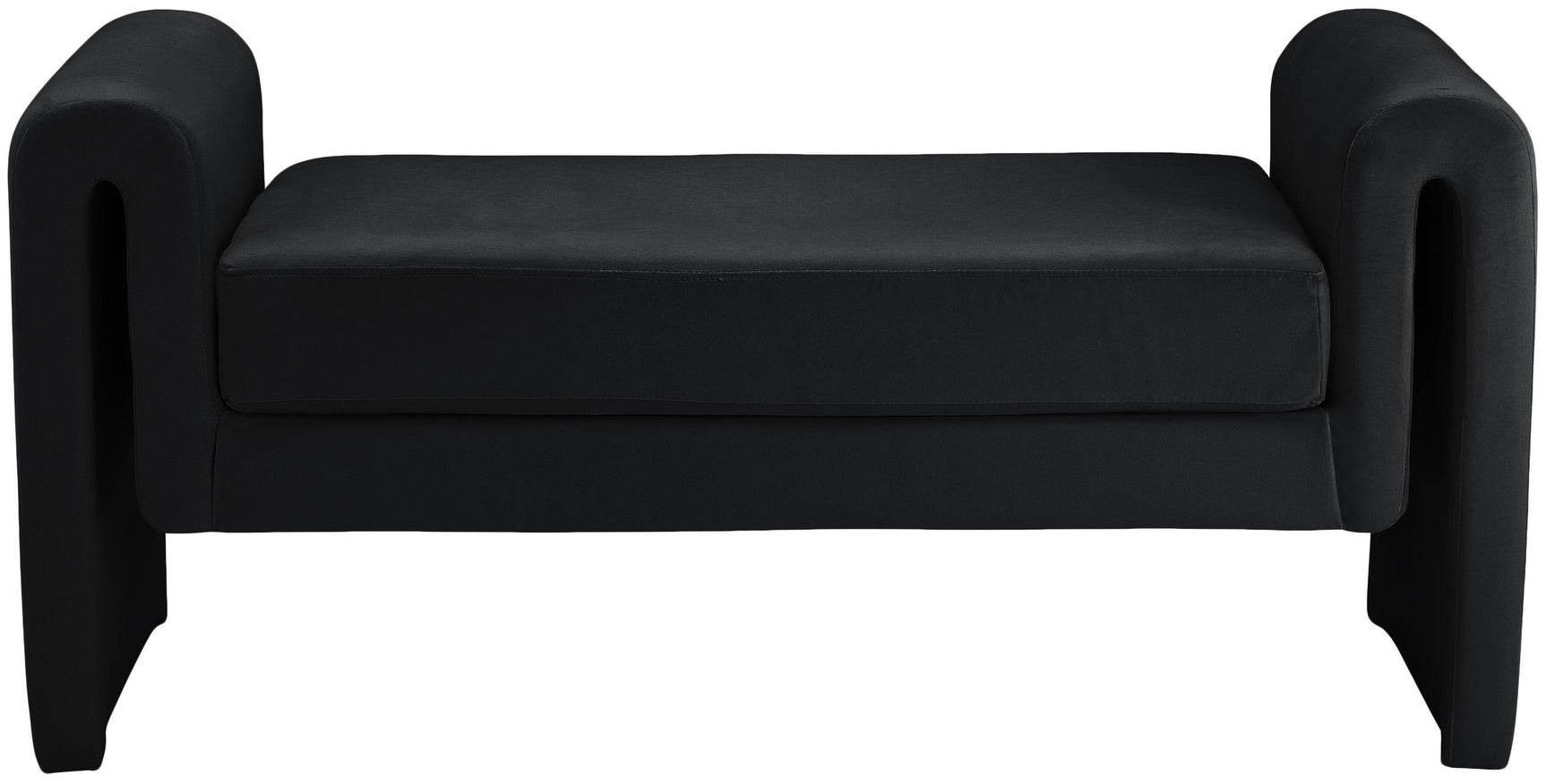 Sloan Black Velvet 51" Bench - Ella Furniture