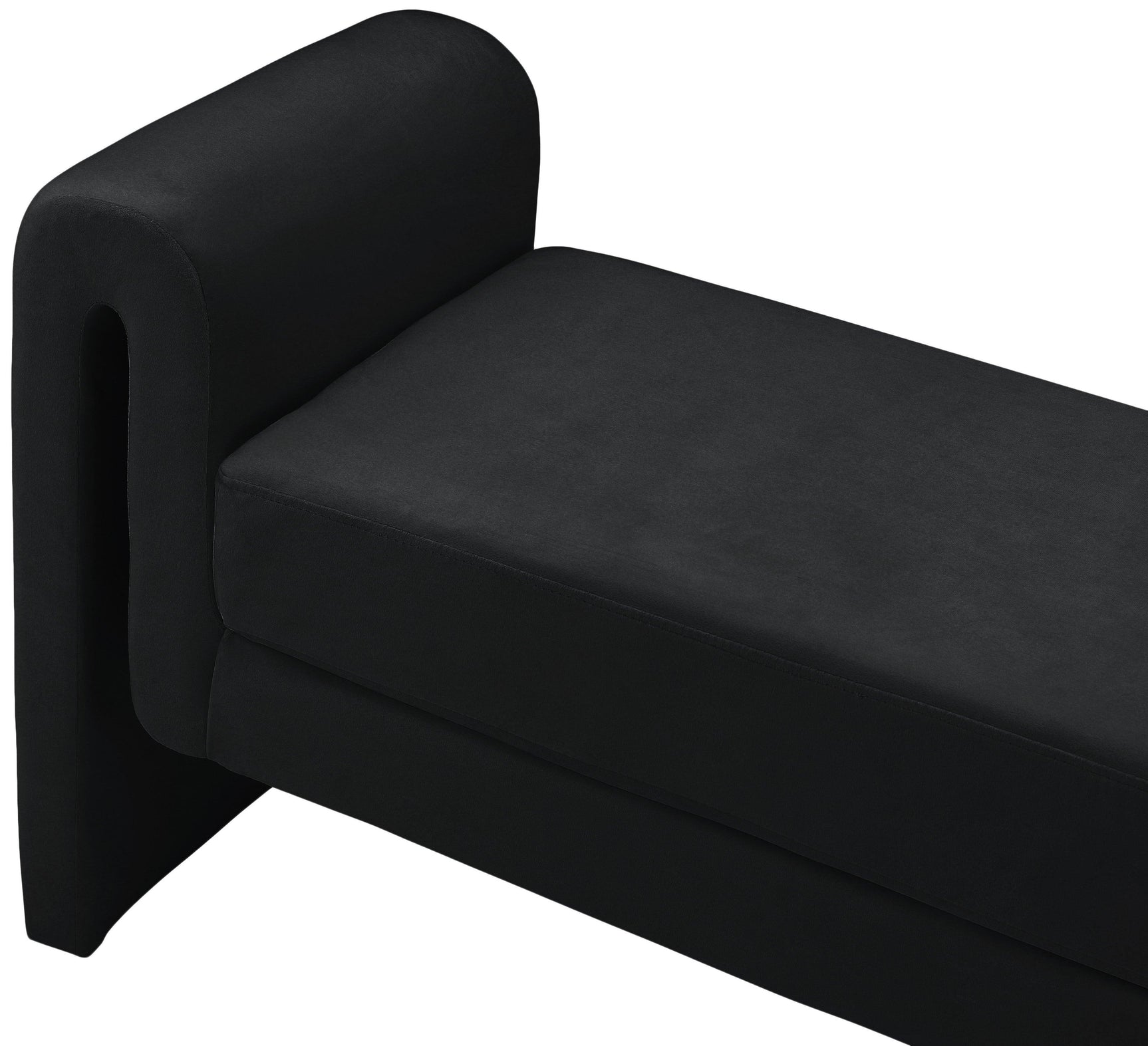 Sloan Black Velvet 51" Bench - Ella Furniture