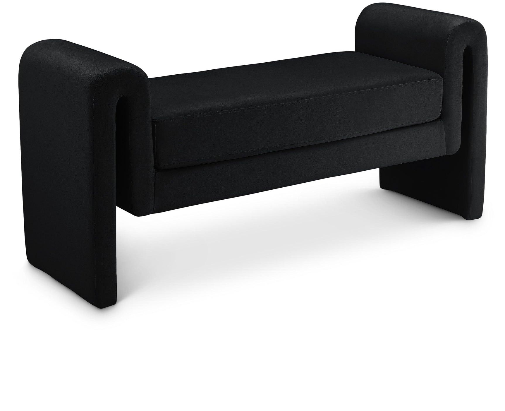 Sloan Black Velvet 51" Bench - Ella Furniture