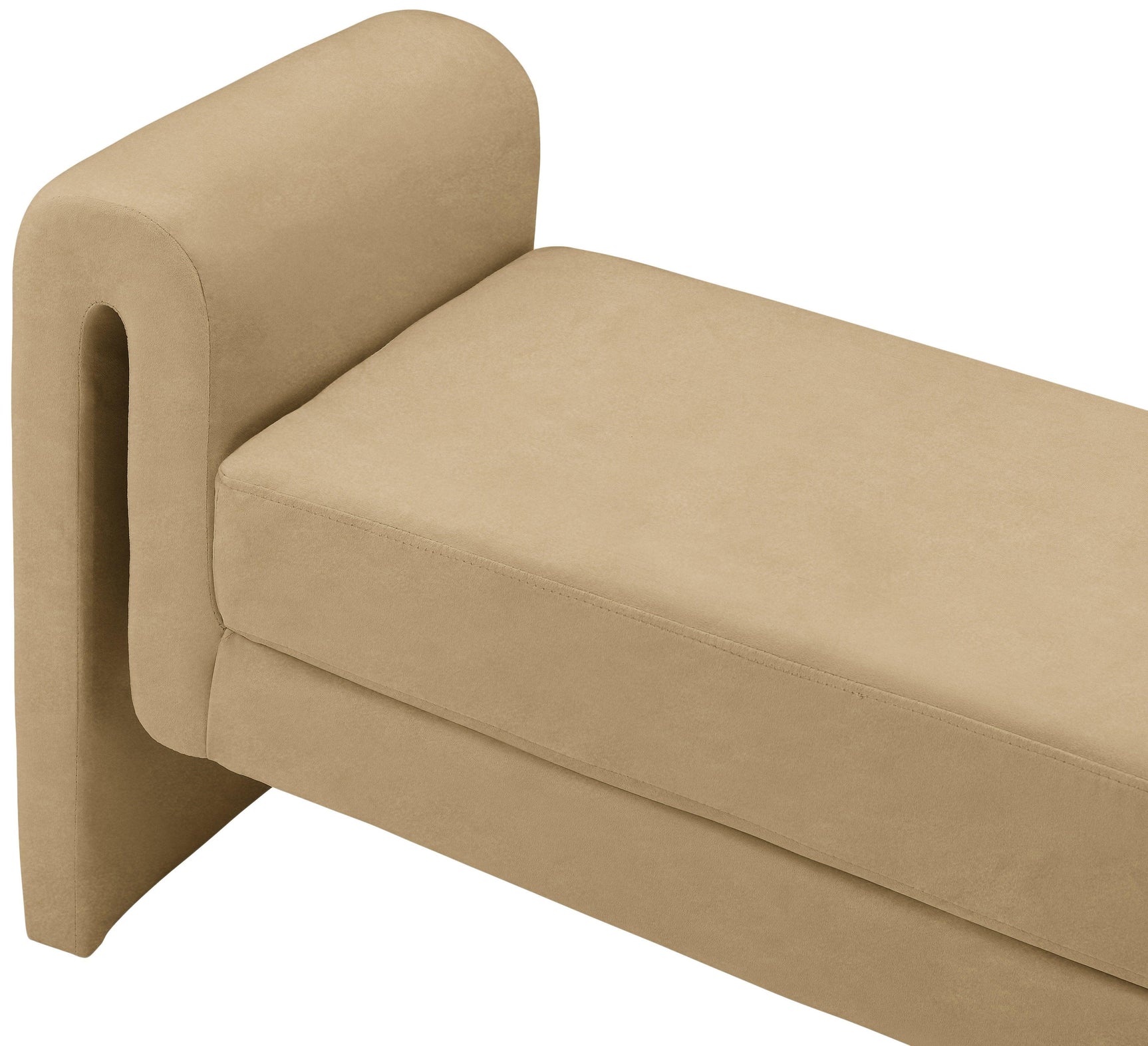 Sloan Camel Velvet 51" Bench - Ella Furniture