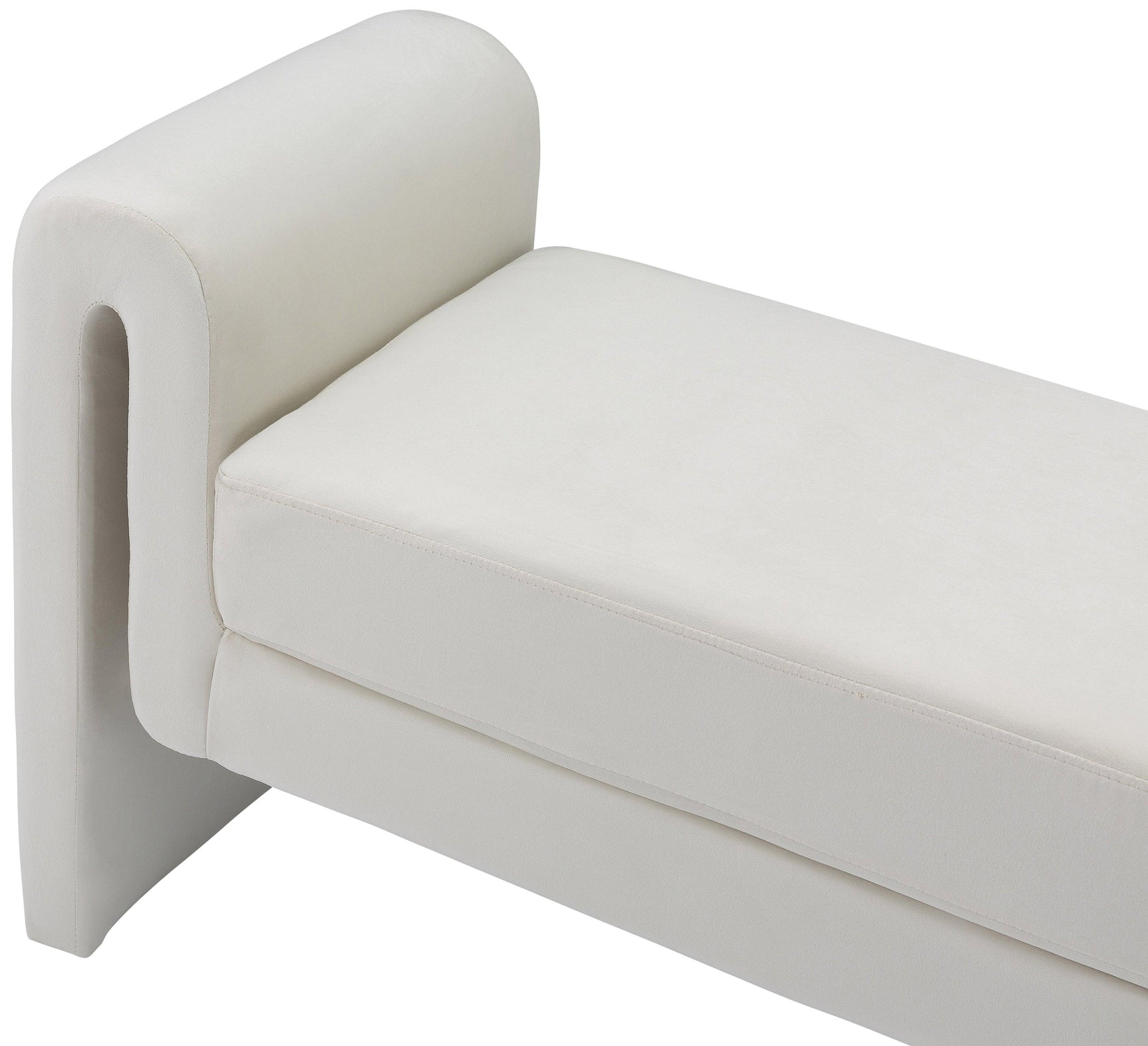Sloan Cream Velvet 51" Bench - Ella Furniture