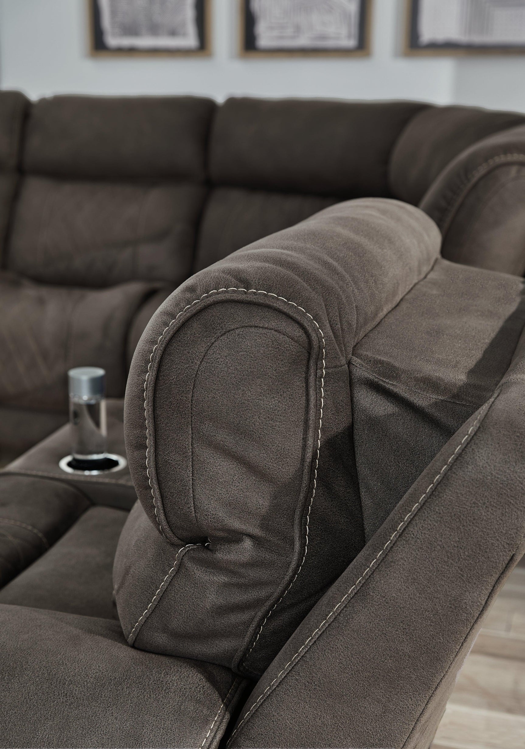 Hoopster Gunmetal 6-Piece Power Reclining Sectional - Ella Furniture