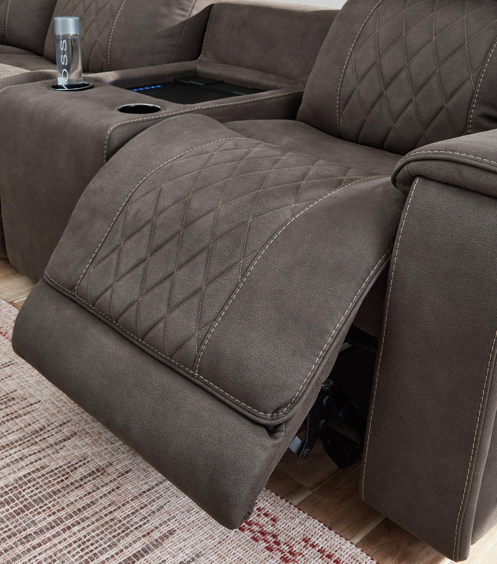 Hoopster Gunmetal 6-Piece Power Reclining Sectional - Ella Furniture