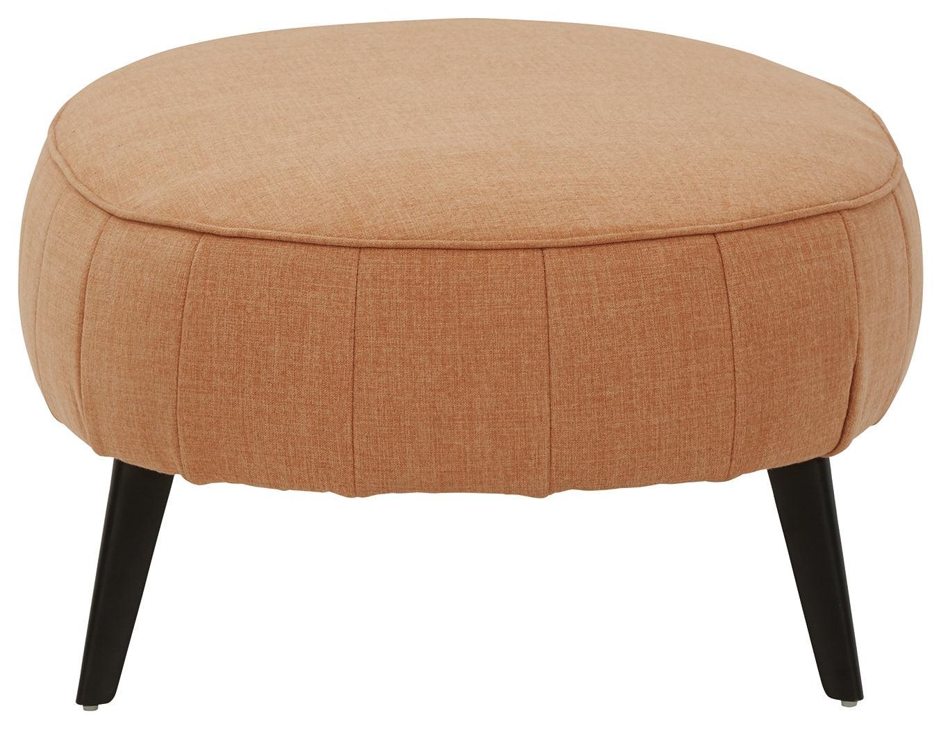 Hollyann Gray Chenille Oversized Accent Ottoman - Ella Furniture