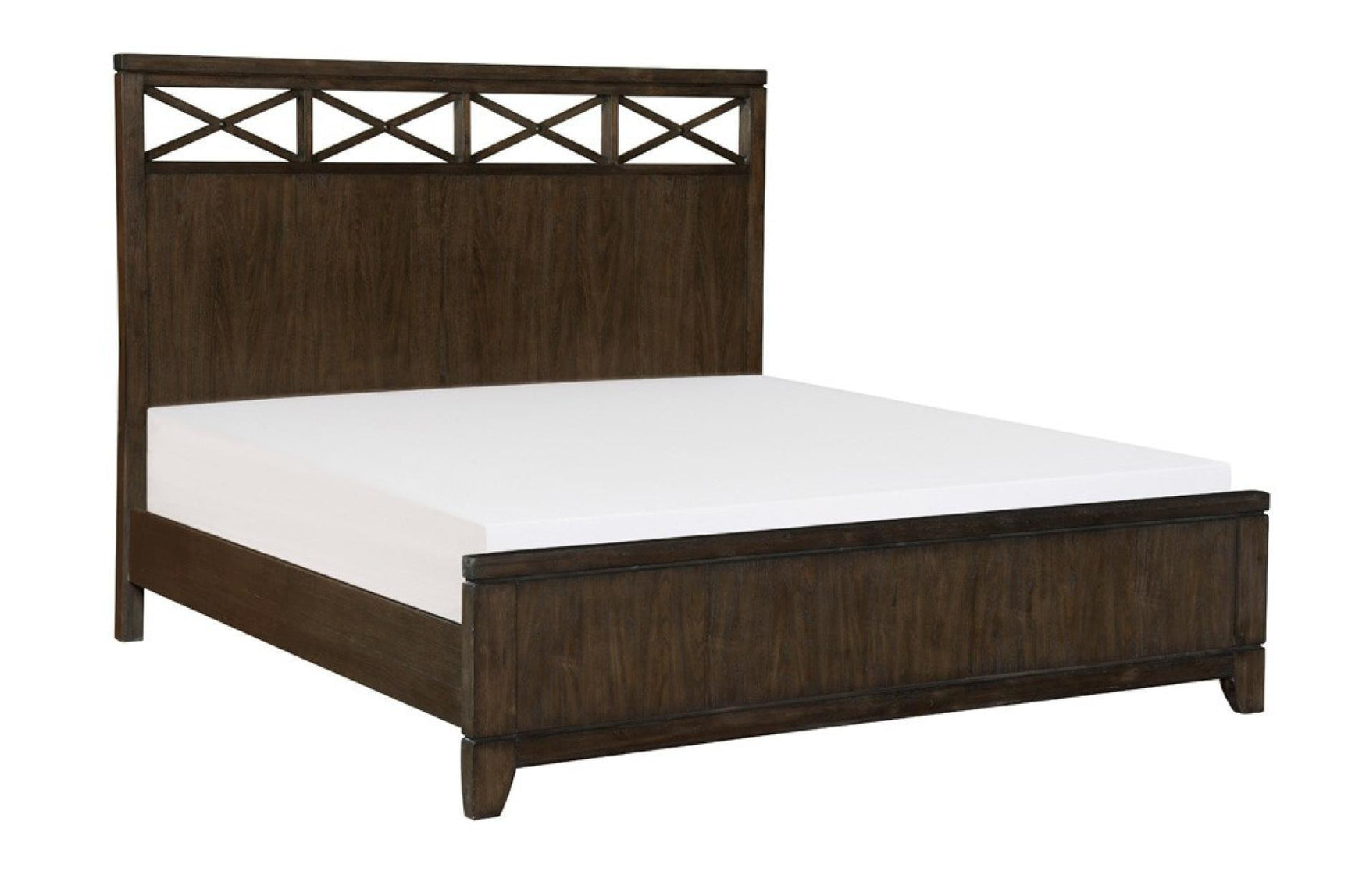 Griggs Dark Brown Modern Contemporary Acacia Veneer And Solid Wood Panel Bedroom Set - Ella Furniture