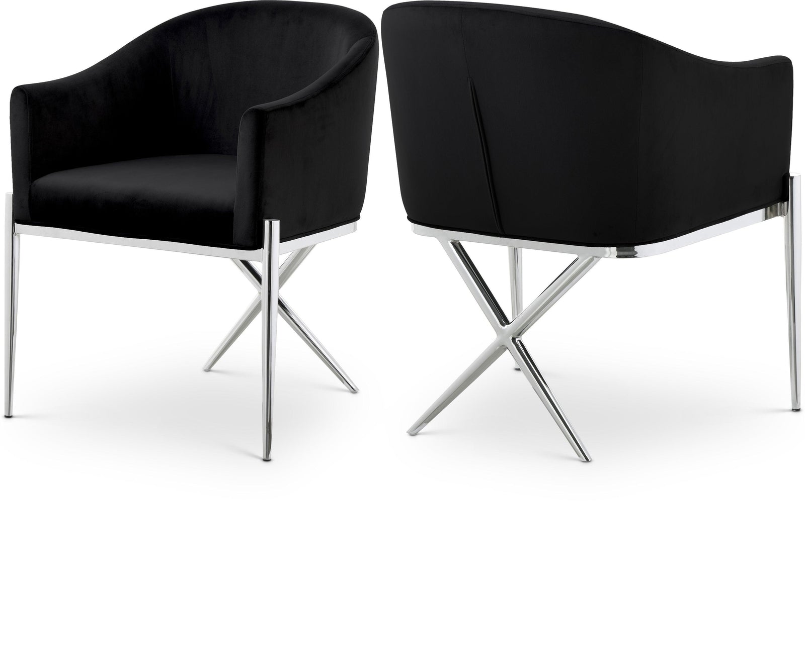 Xavier Black Velvet Dining Chair - Ella Furniture