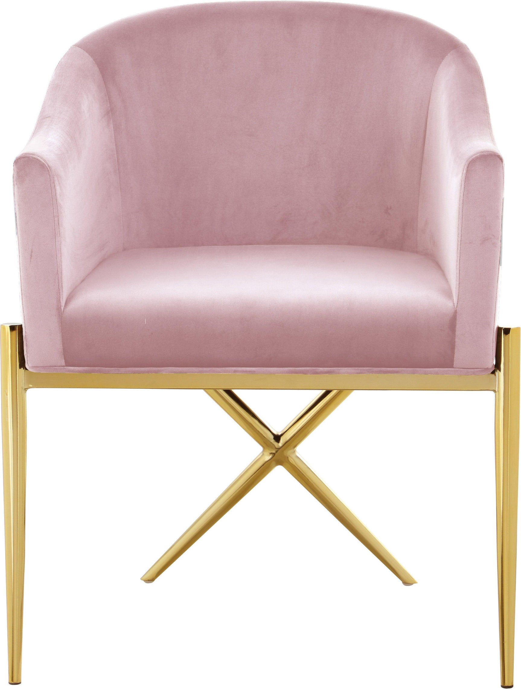 Xavier Pink Velvet Dining Chair - Ella Furniture