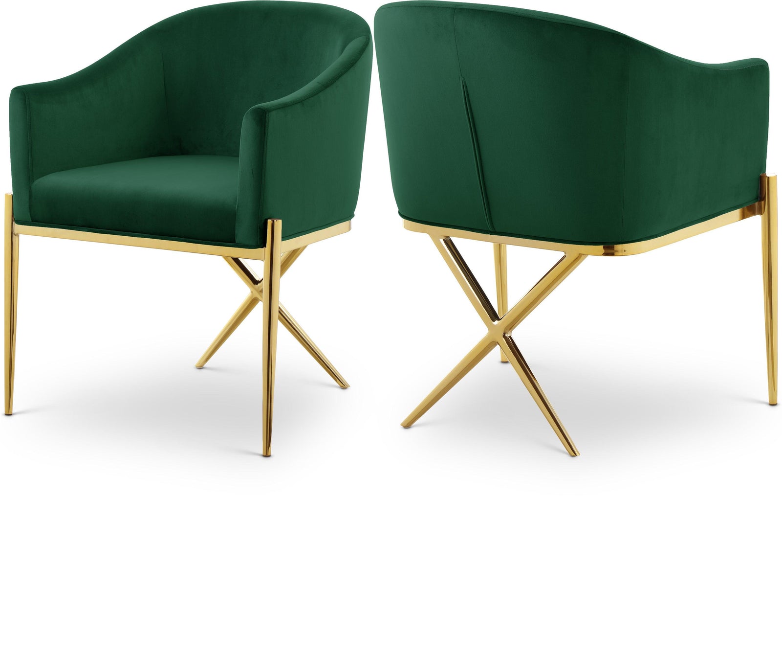Xavier Green Velvet Dining Chair - Ella Furniture