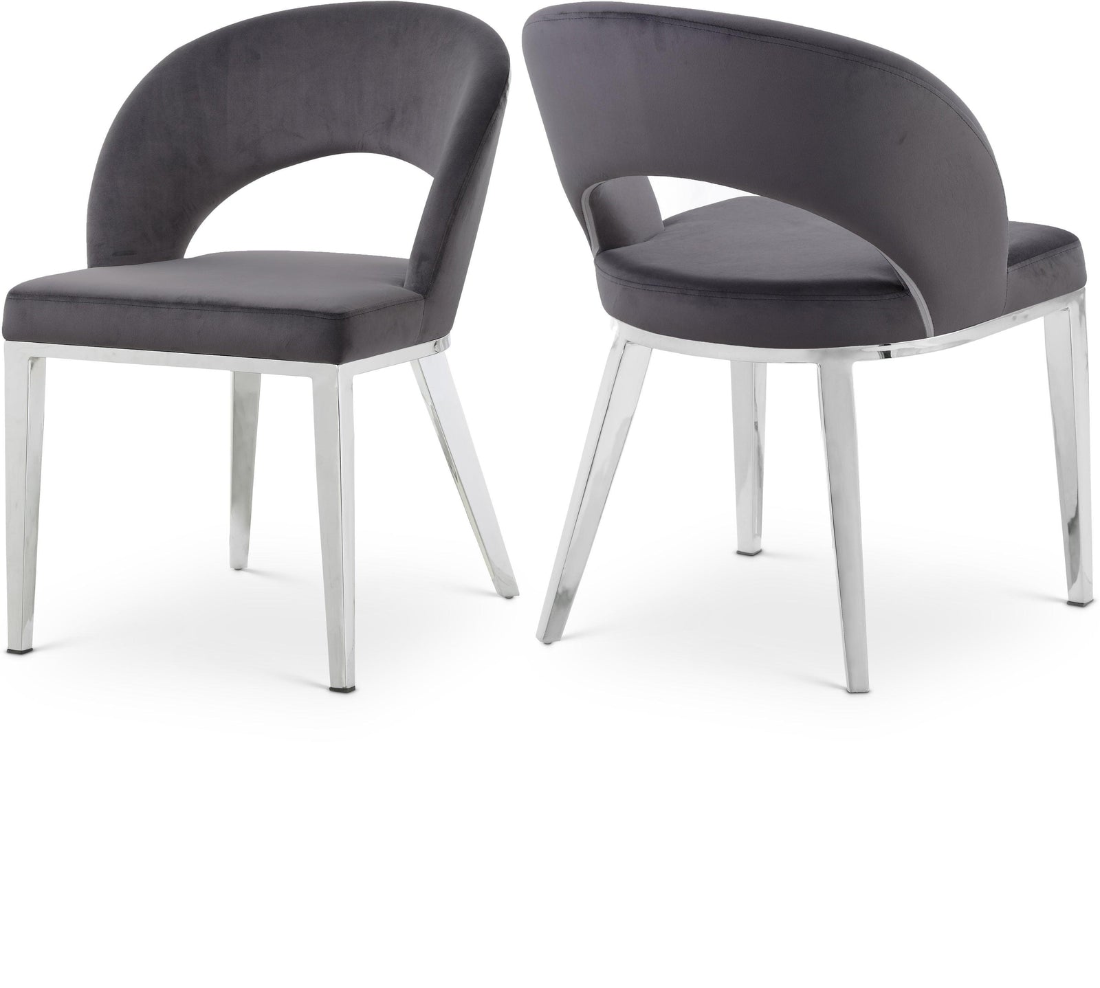 Roberto Grey Velvet Dining Chair - Ella Furniture