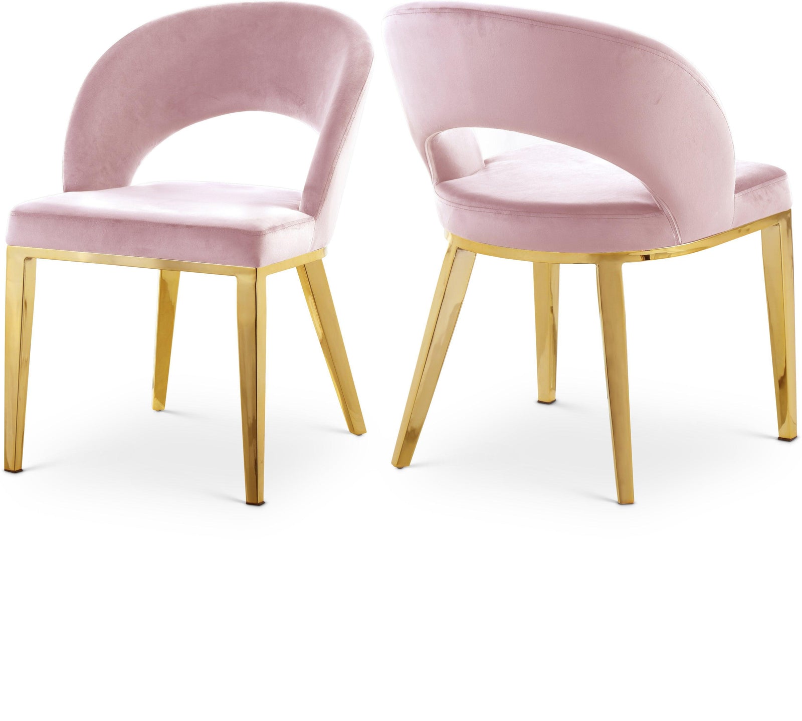 Roberto Pink Velvet Dining Chair - Ella Furniture
