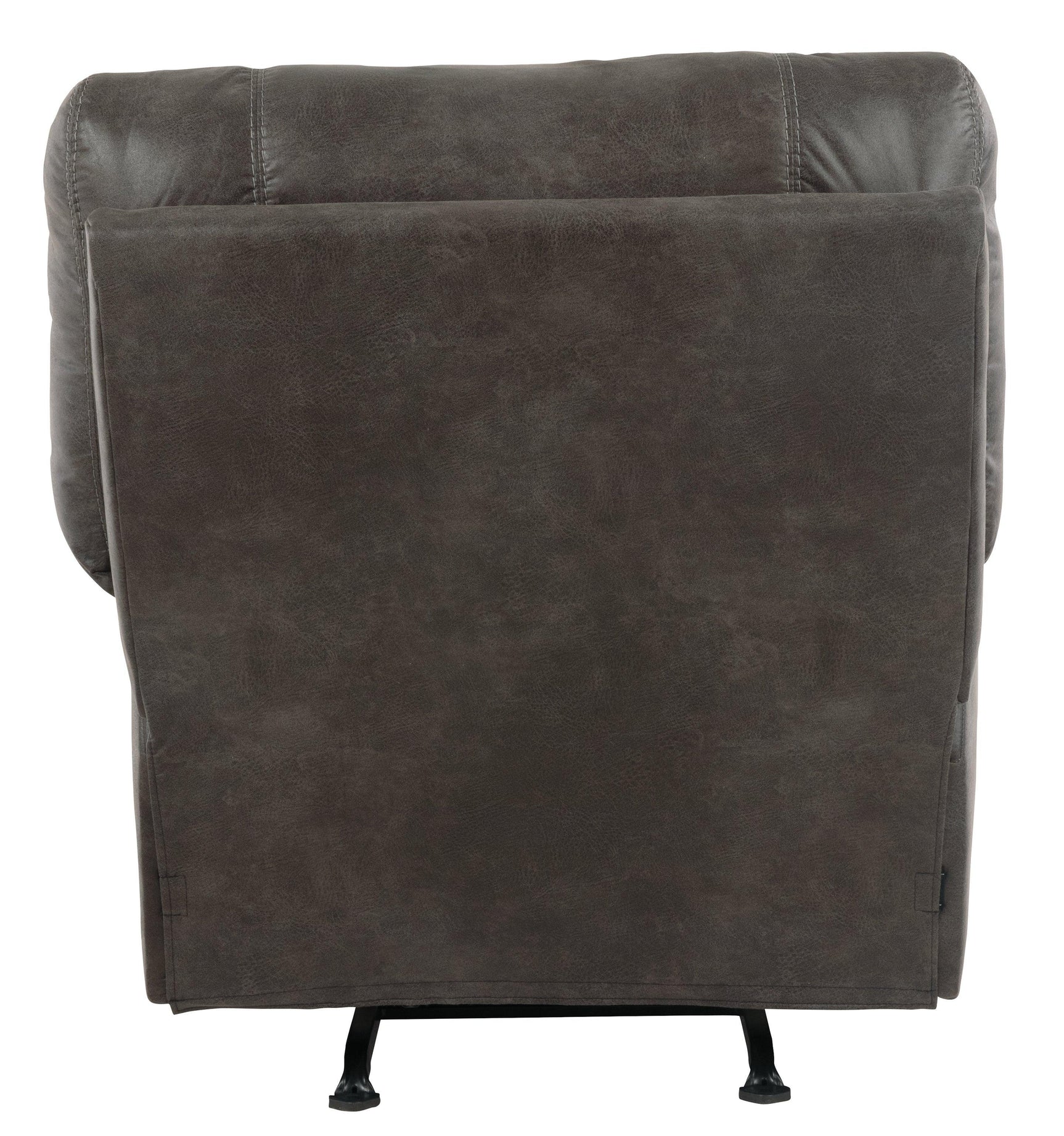 Tambo Pewter Faux Leather Recliner Chair head-on reclining view