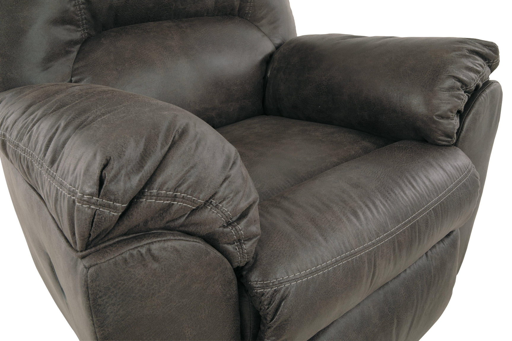 Tambo Pewter Faux Leather Recliner Chair headrest detail