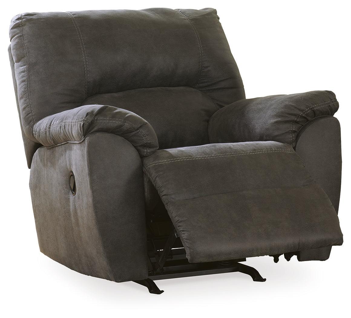 Tambo Pewter Faux Leather Recliner Chair pulled out recline position