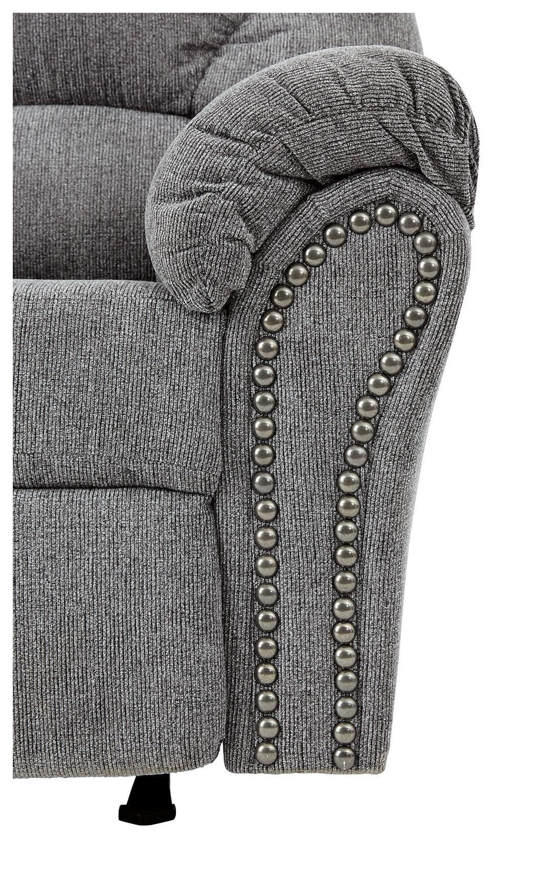 Allmaxx Pewter Chenille Recliner - Ella Furniture