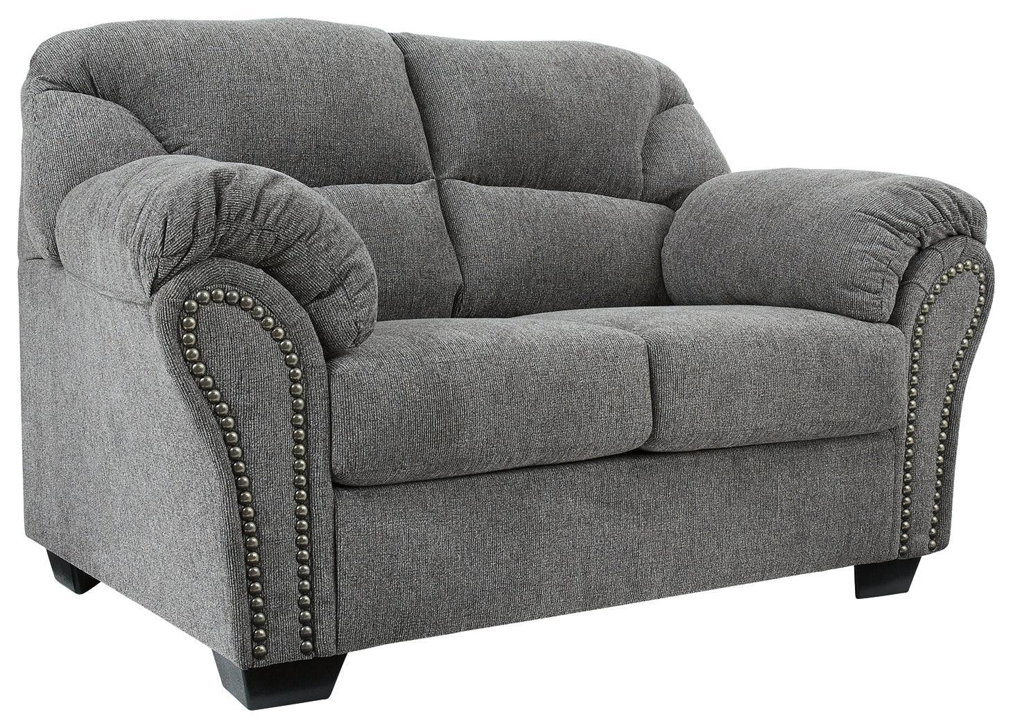 Allmaxx Pewter Chenille Loveseat - Ella Furniture