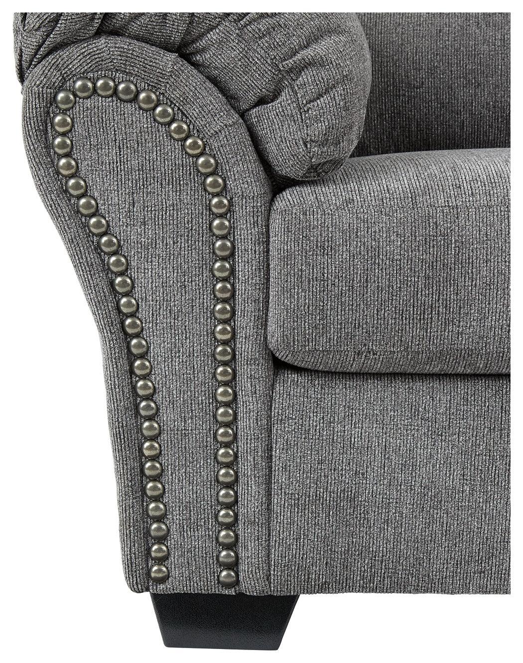Allmaxx Pewter Chenille Loveseat - Ella Furniture
