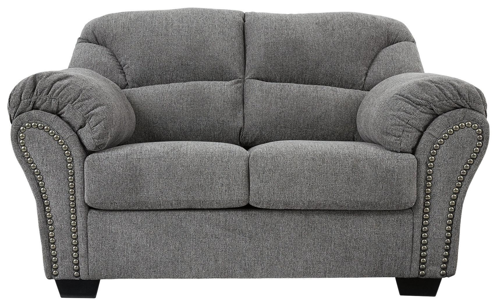 Allmaxx Pewter Chenille Loveseat - Ella Furniture