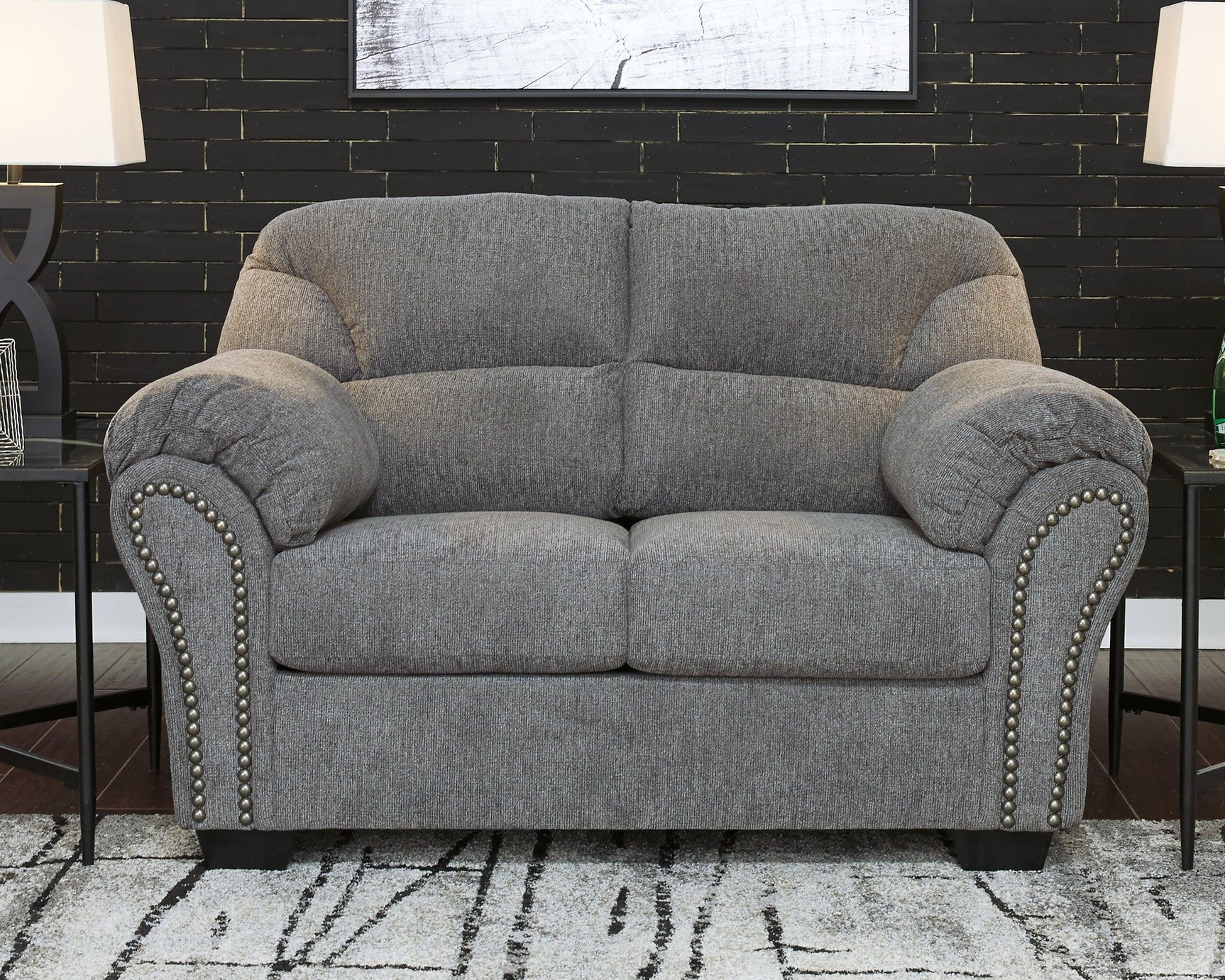 Allmaxx Pewter Chenille Loveseat - Ella Furniture