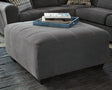 Ambee Slate Chenille Oversized Accent Ottoman - Ella Furniture