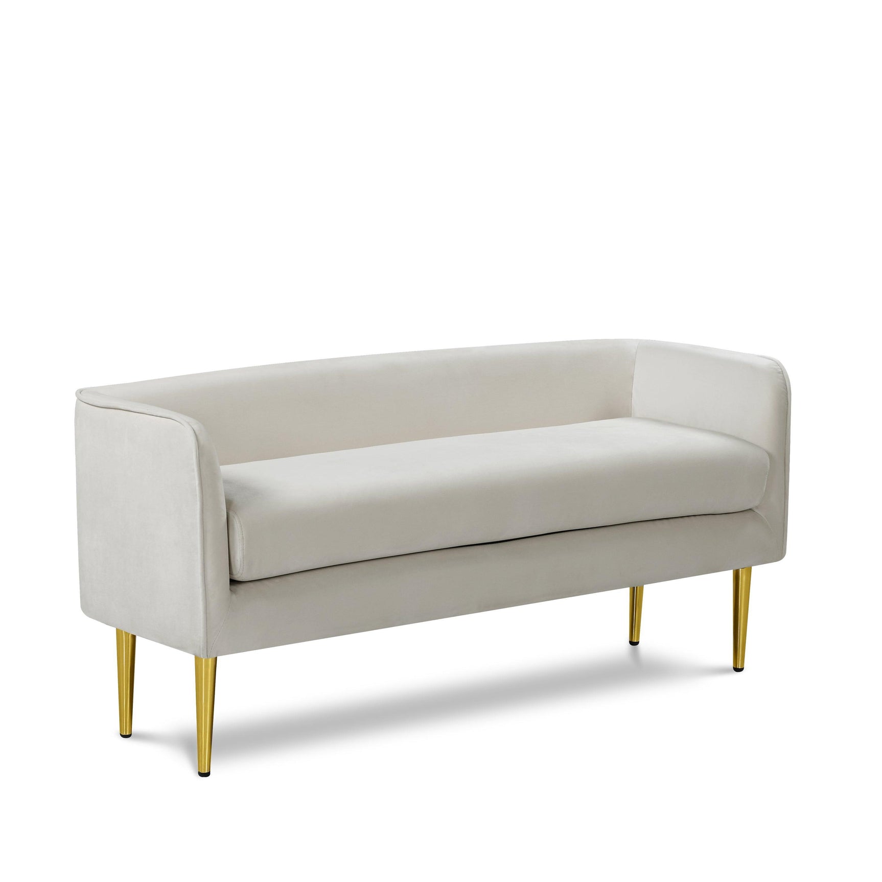 Audrey Cream Velvet Bench - Ella Furniture