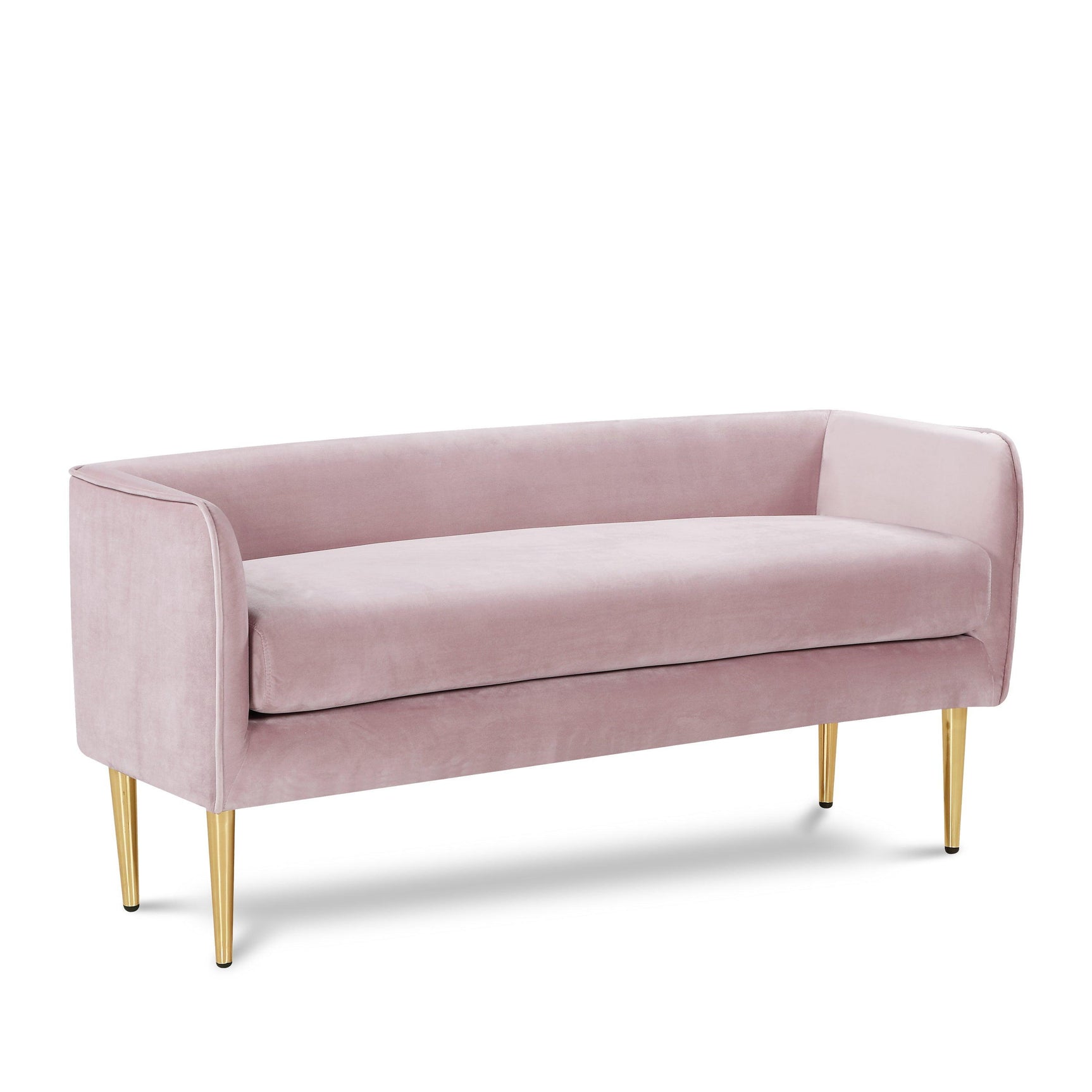 Audrey Pink Velvet Bench - Ella Furniture